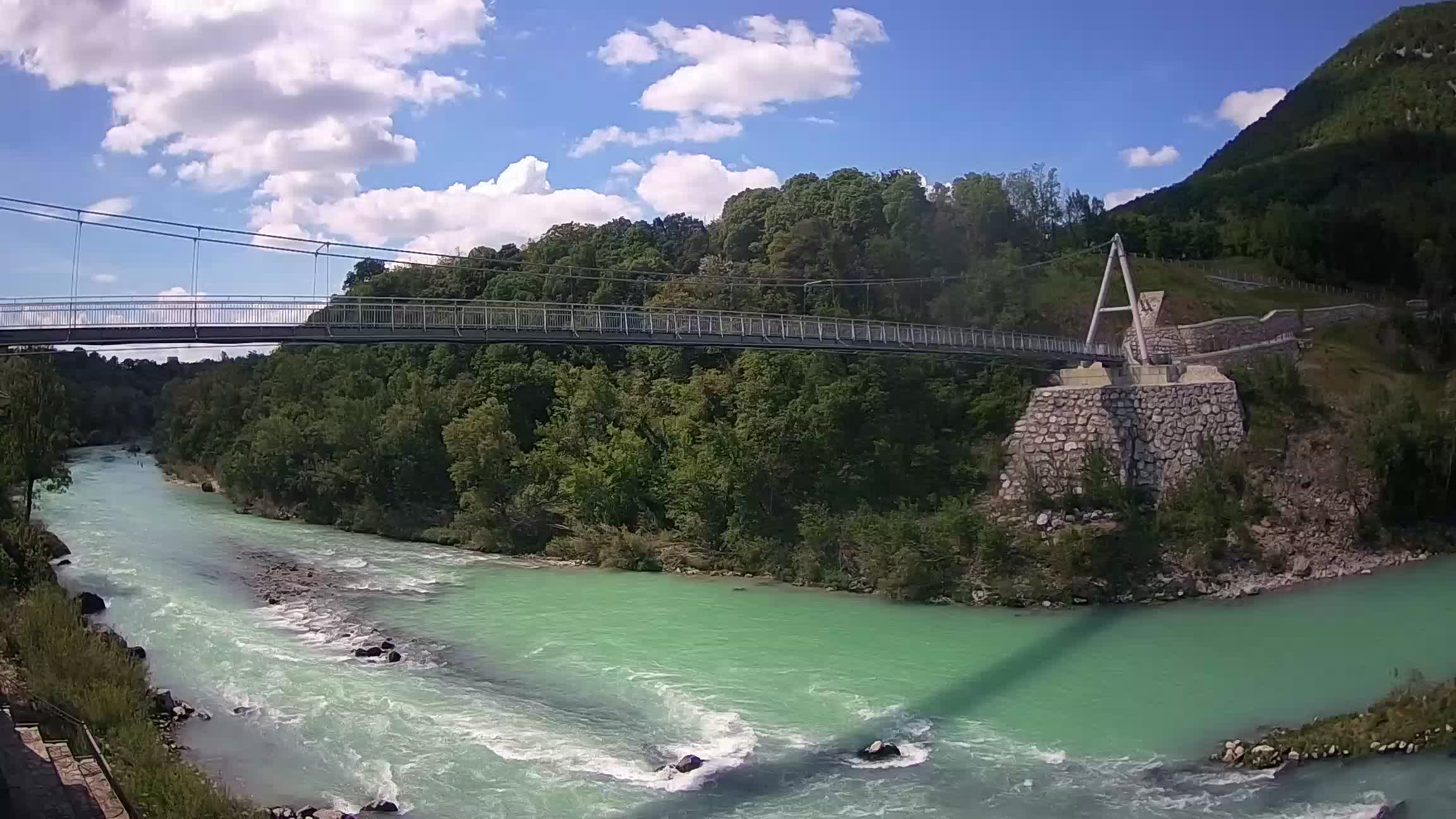 Passerelle sur la rivière Soča livecam Solkan