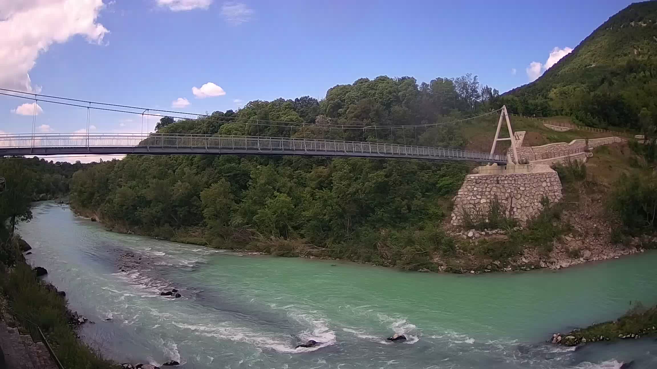 Passerelle sur la rivière Soča livecam Solkan