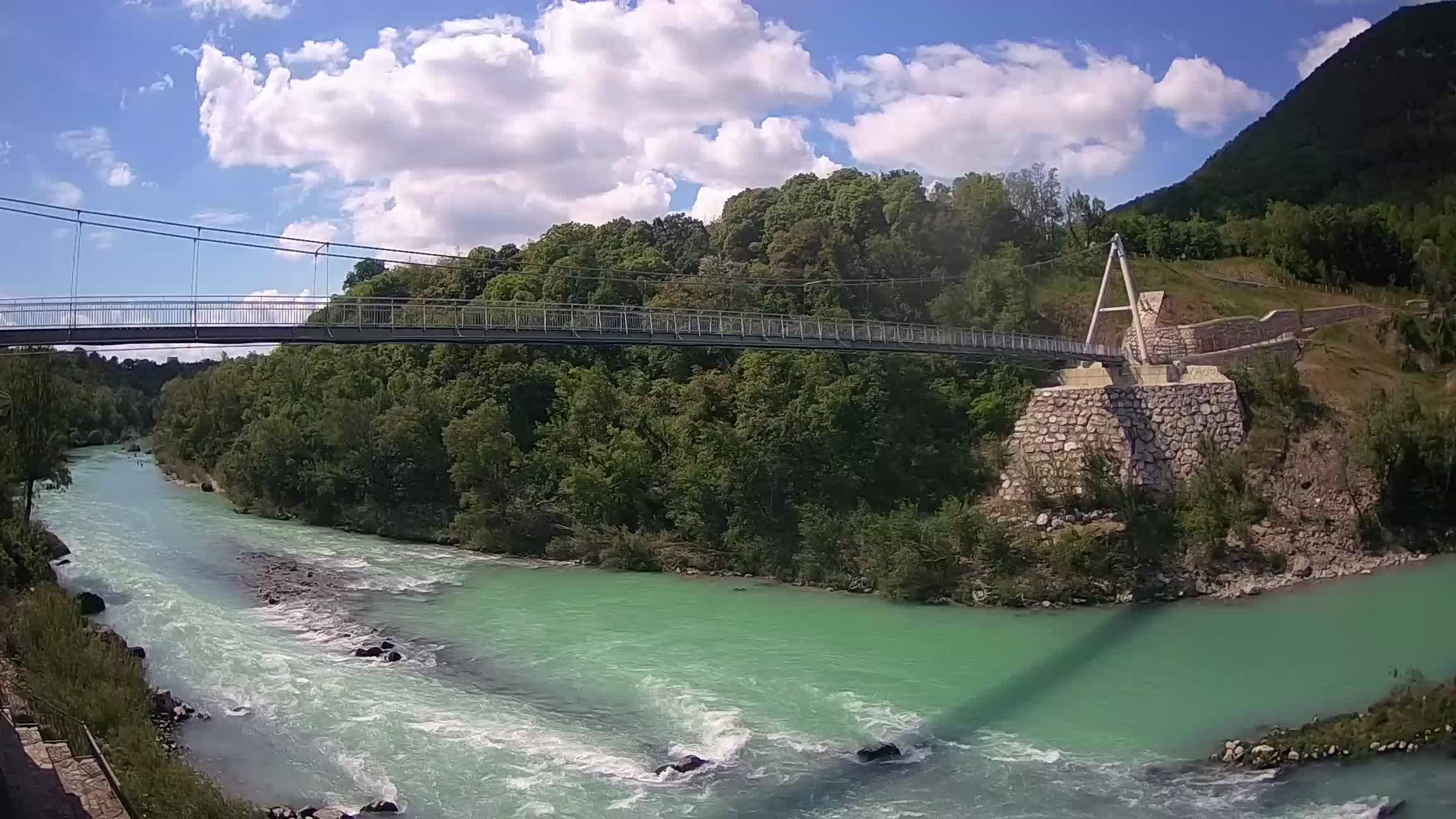 Passerelle sur la rivière Soča livecam Solkan