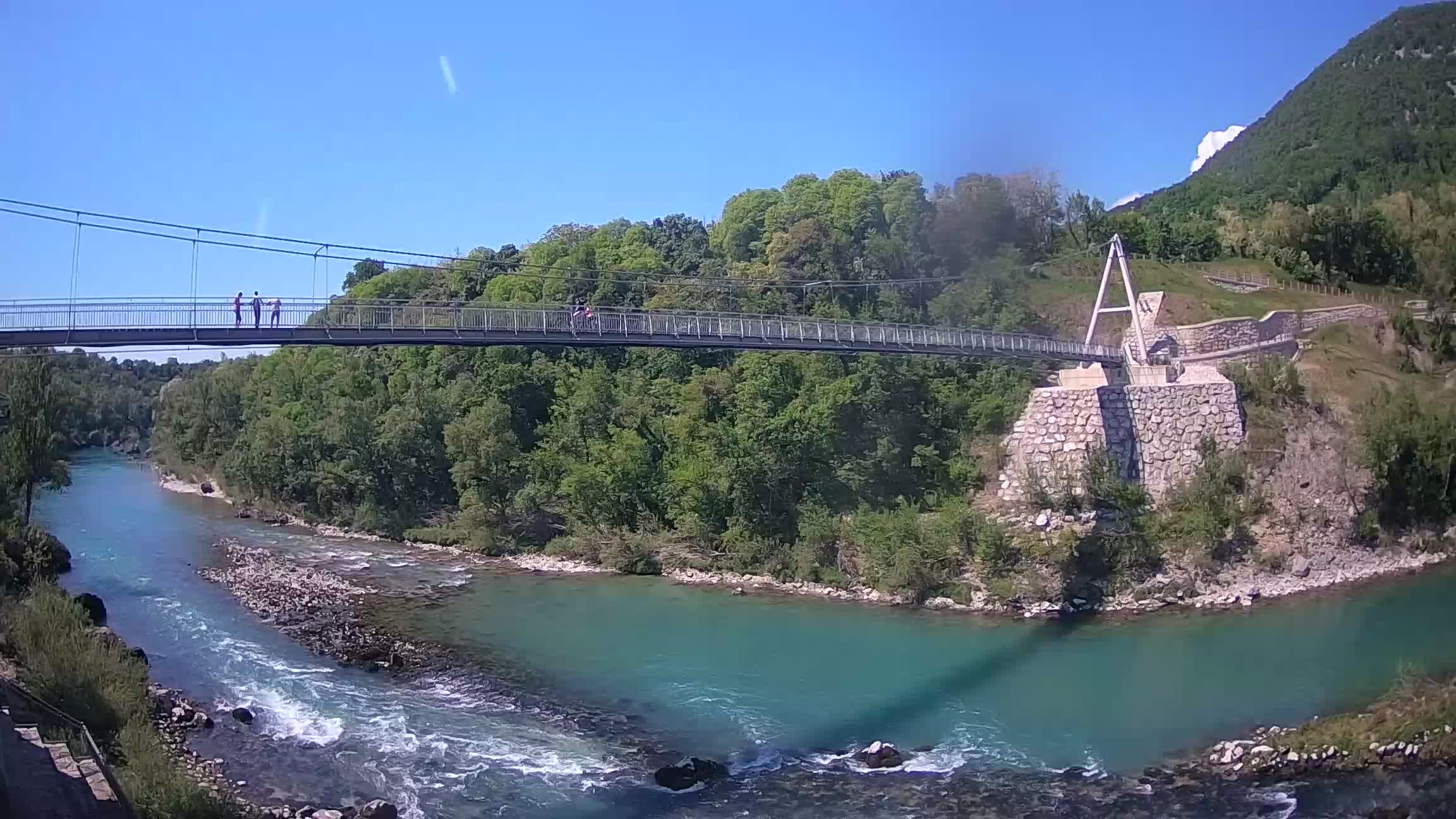Passerelle sur la rivière Soča livecam Solkan