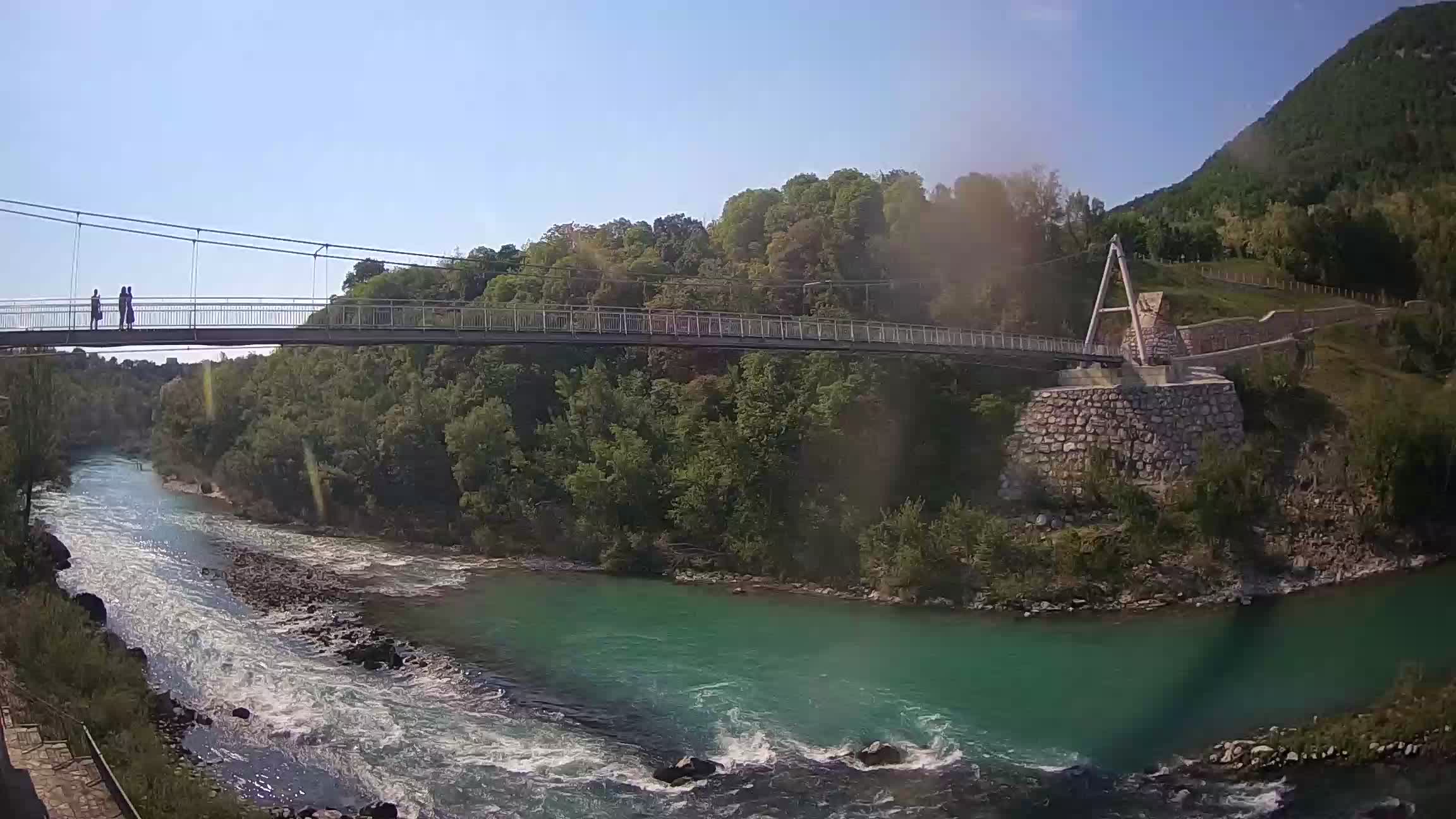 Passerelle sur la rivière Soča livecam Solkan