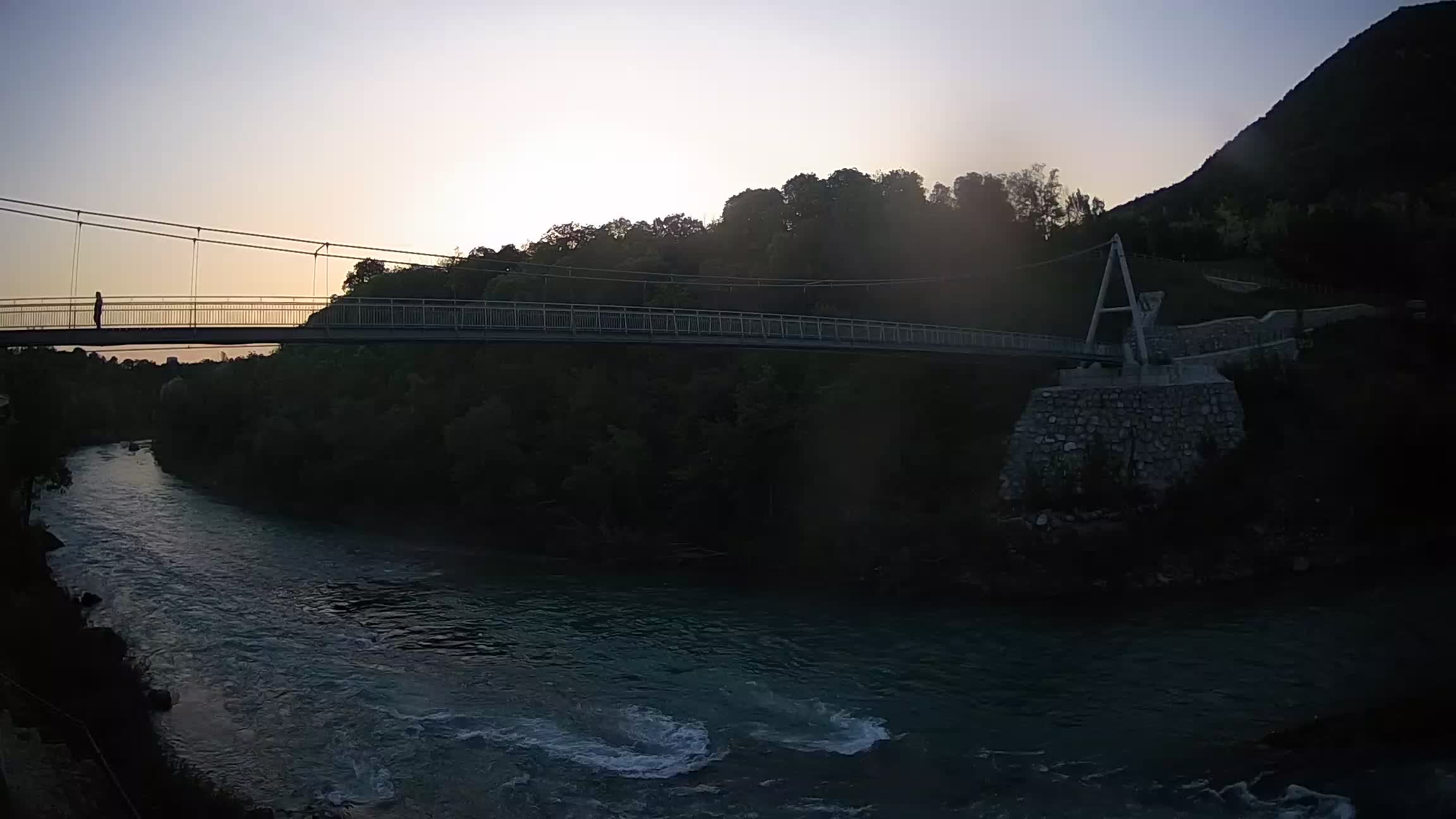 Passerelle sur la rivière Soča livecam Solkan