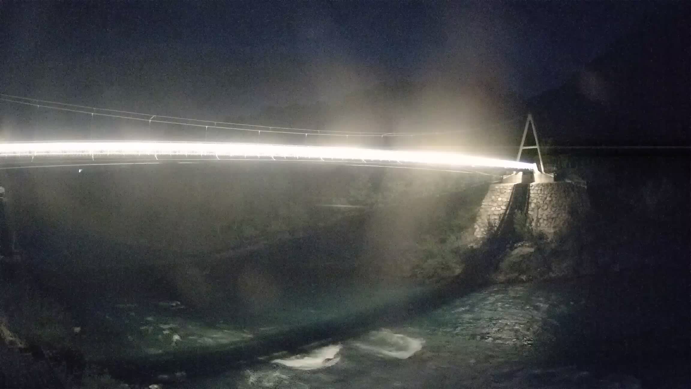 Passerella sul fiume Isonzo webcam Salcano