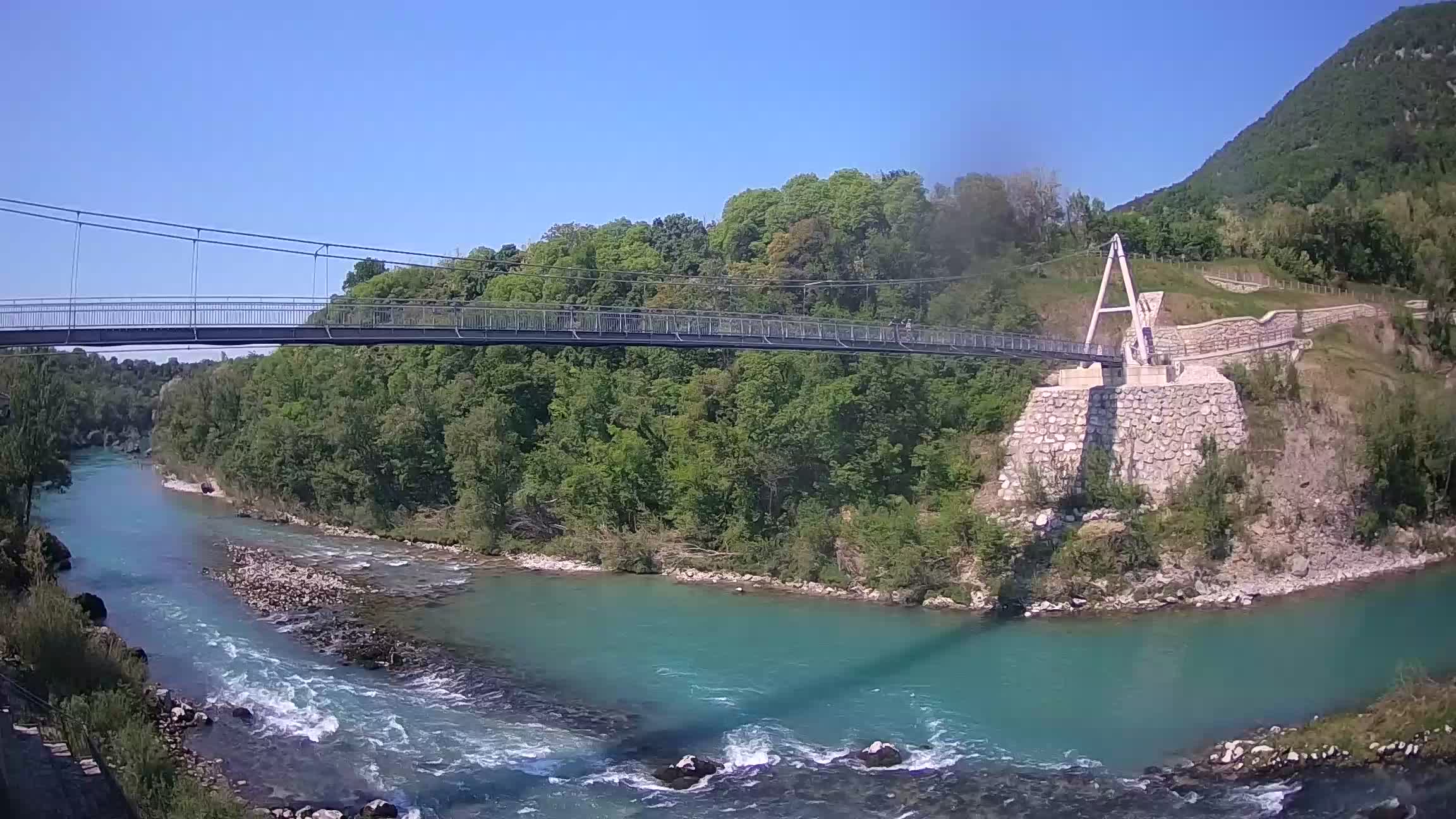 Passerelle sur la rivière Soča livecam Solkan