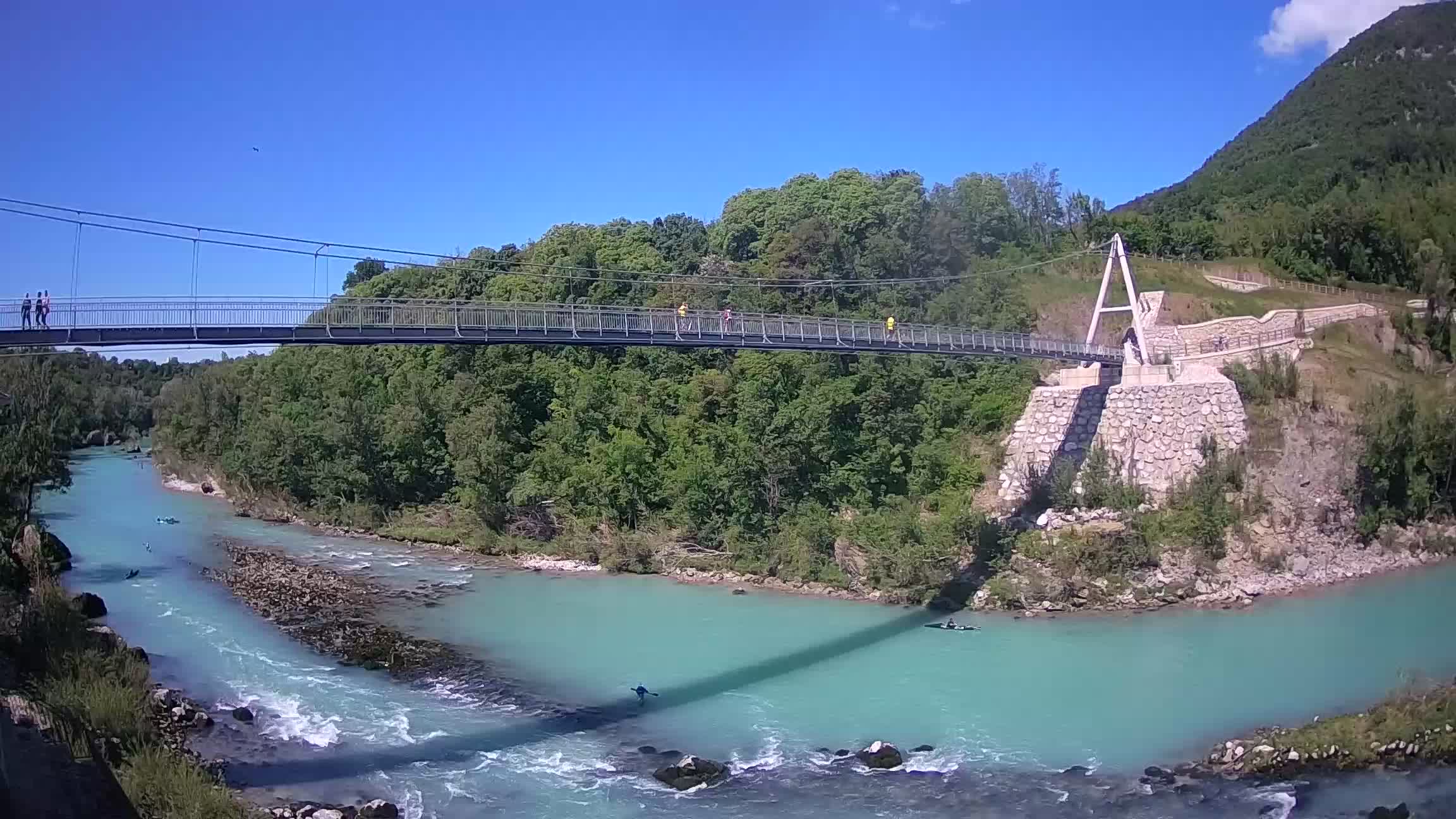 Passerelle sur la rivière Soča livecam Solkan