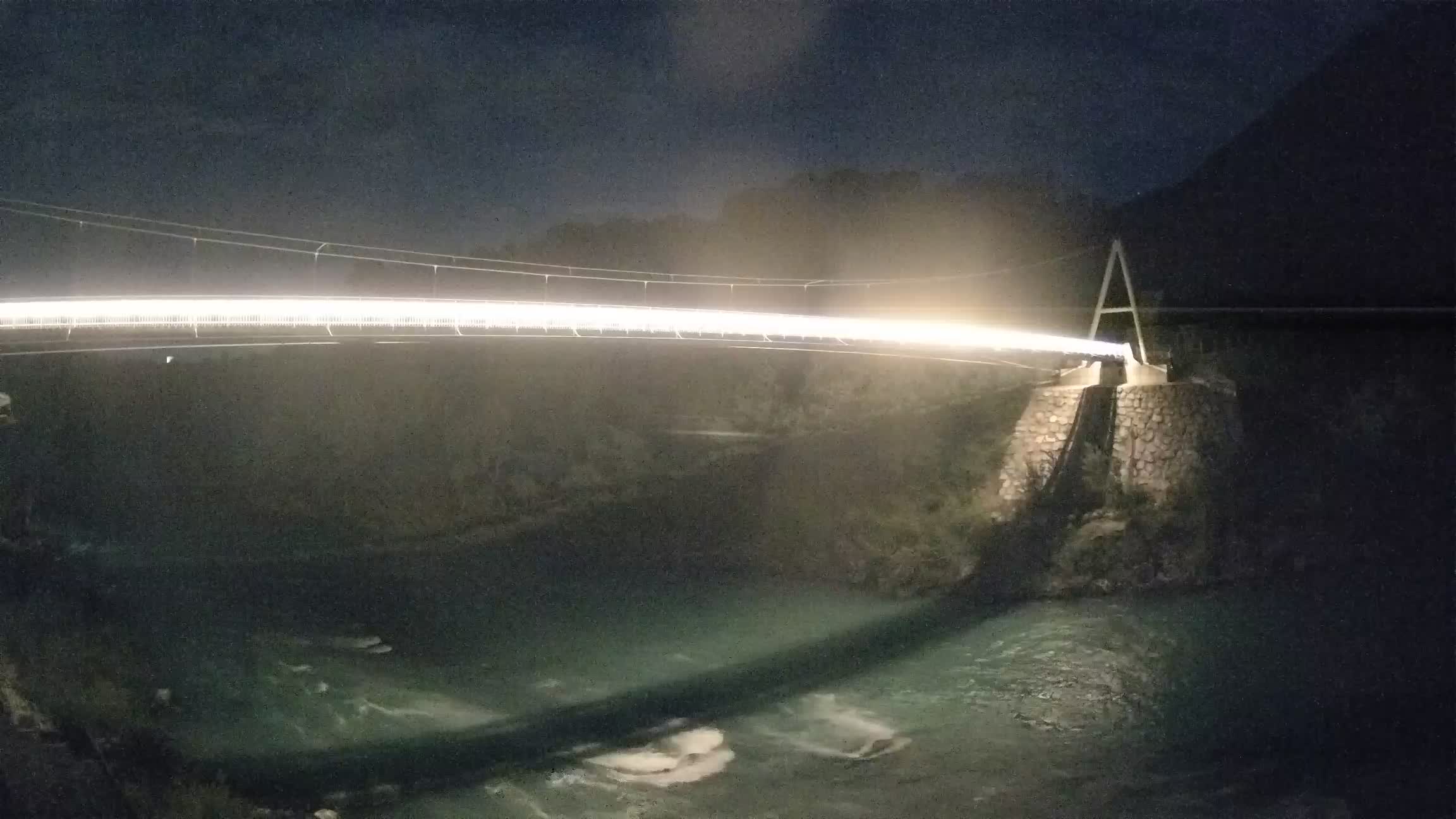Passerella sul fiume Isonzo webcam Salcano