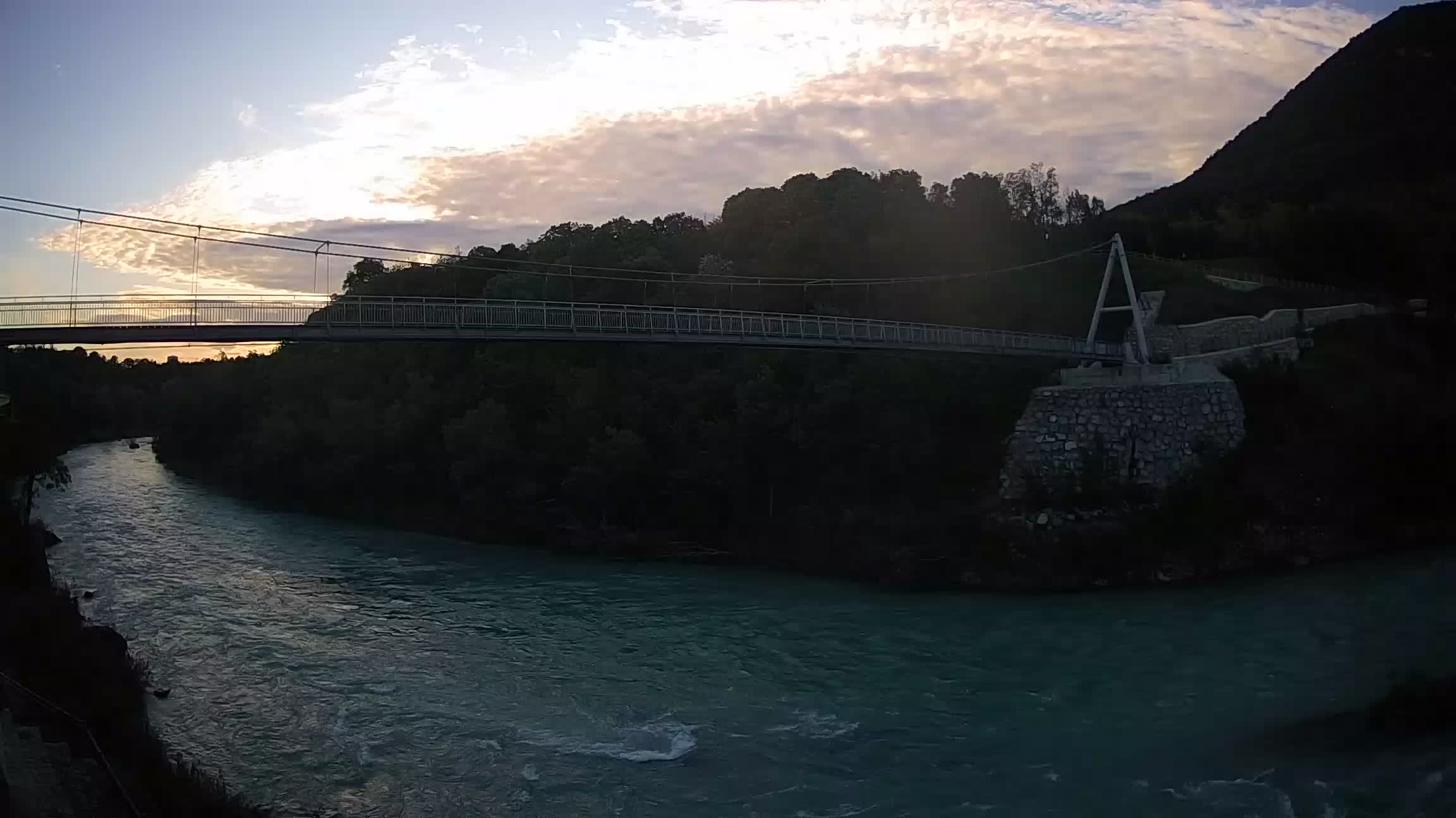 Passerelle sur la rivière Soča livecam Solkan