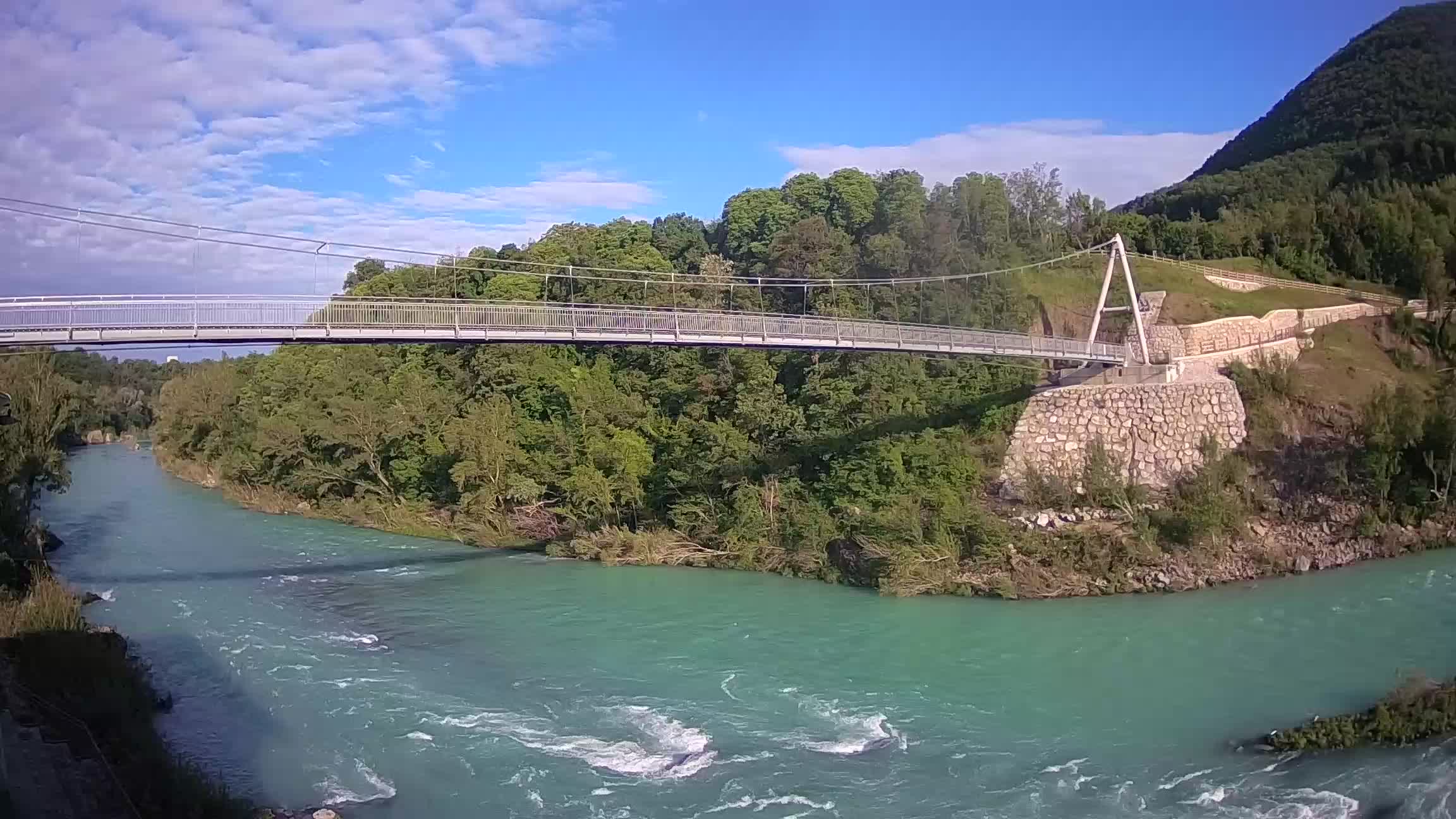 Puente peatonal Soča camera en vivo Solkan