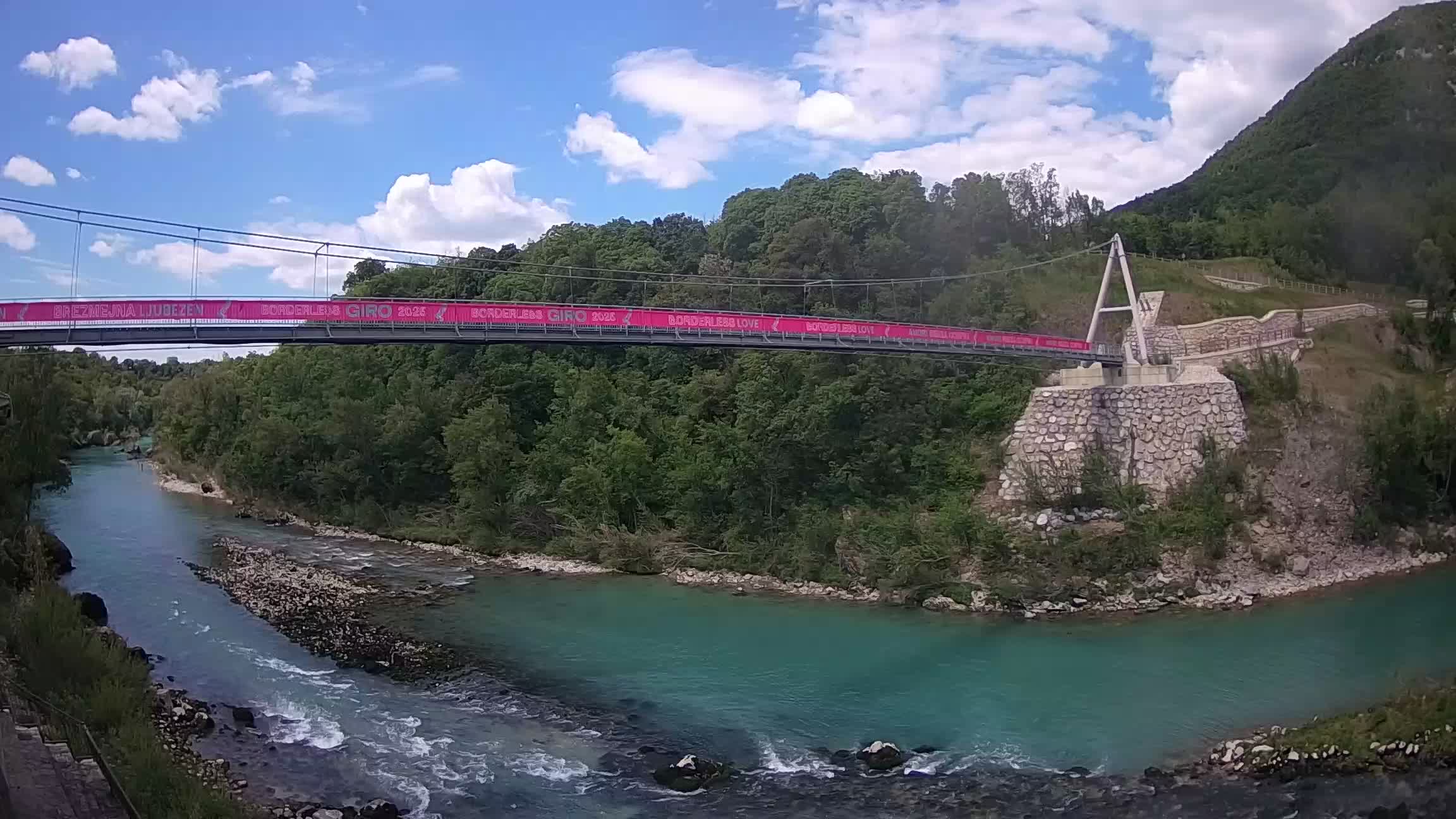 Puente peatonal Soča camera en vivo Solkan