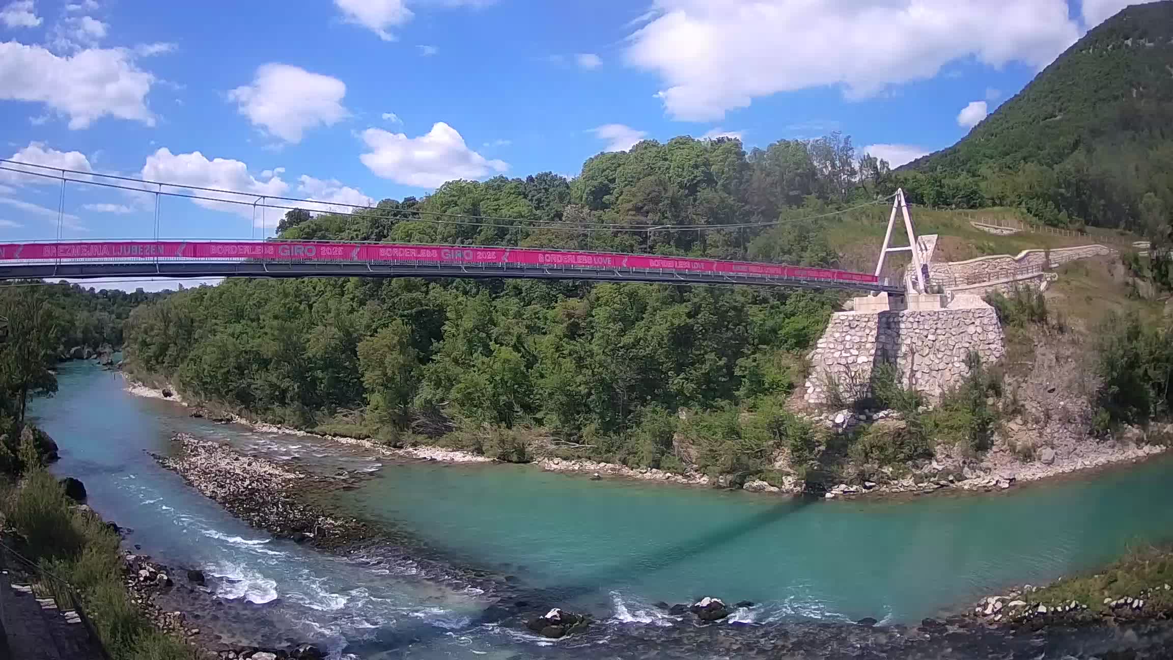 Puente peatonal Soča camera en vivo Solkan