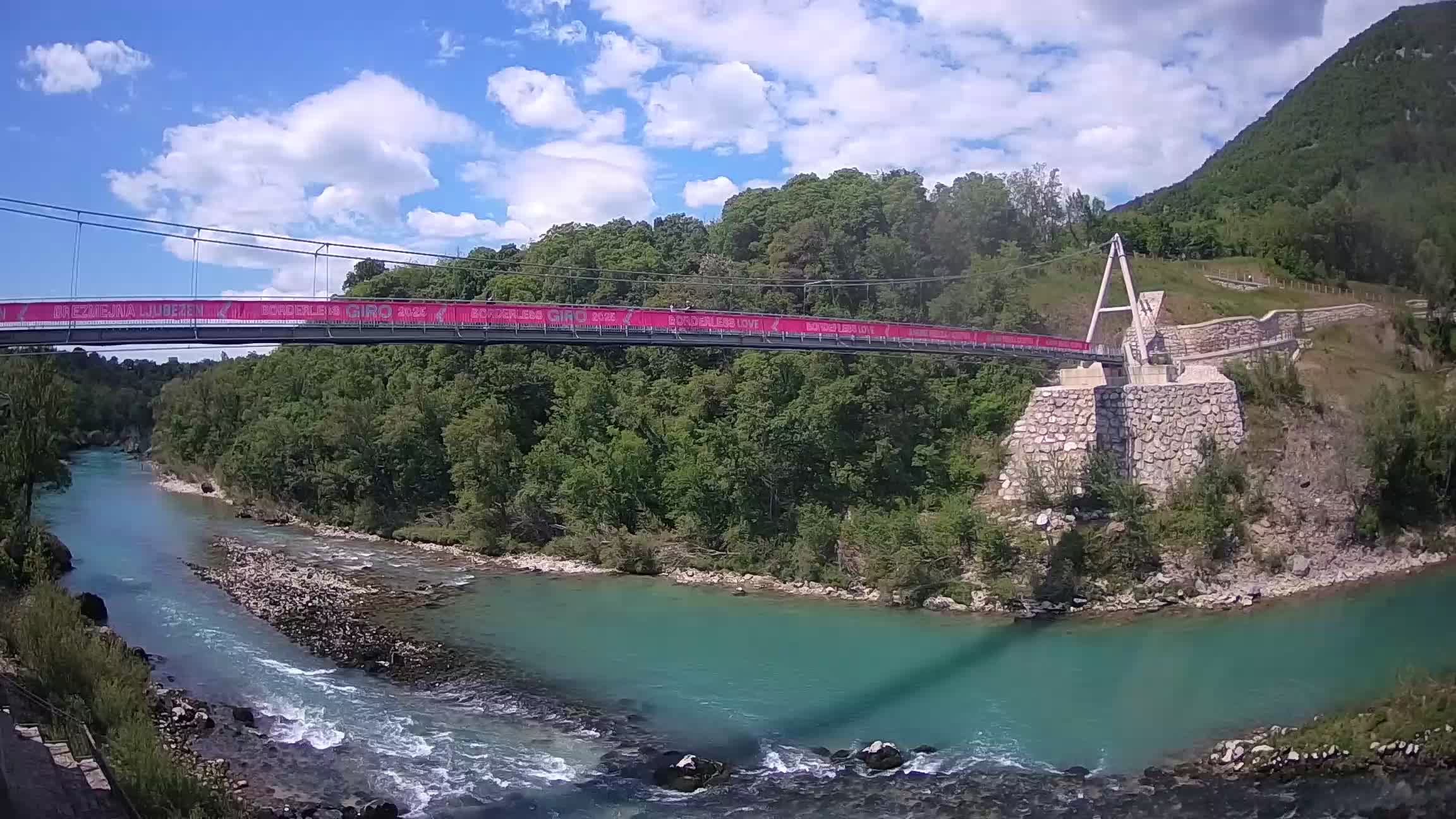 Passerelle sur la rivière Soča livecam Solkan