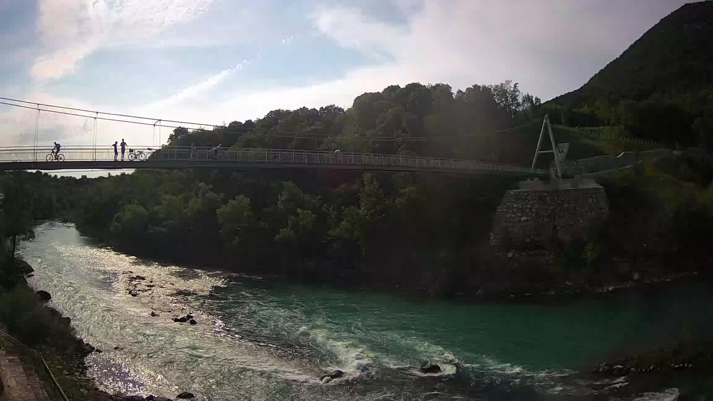 Passerella sul fiume Isonzo webcam Salcano