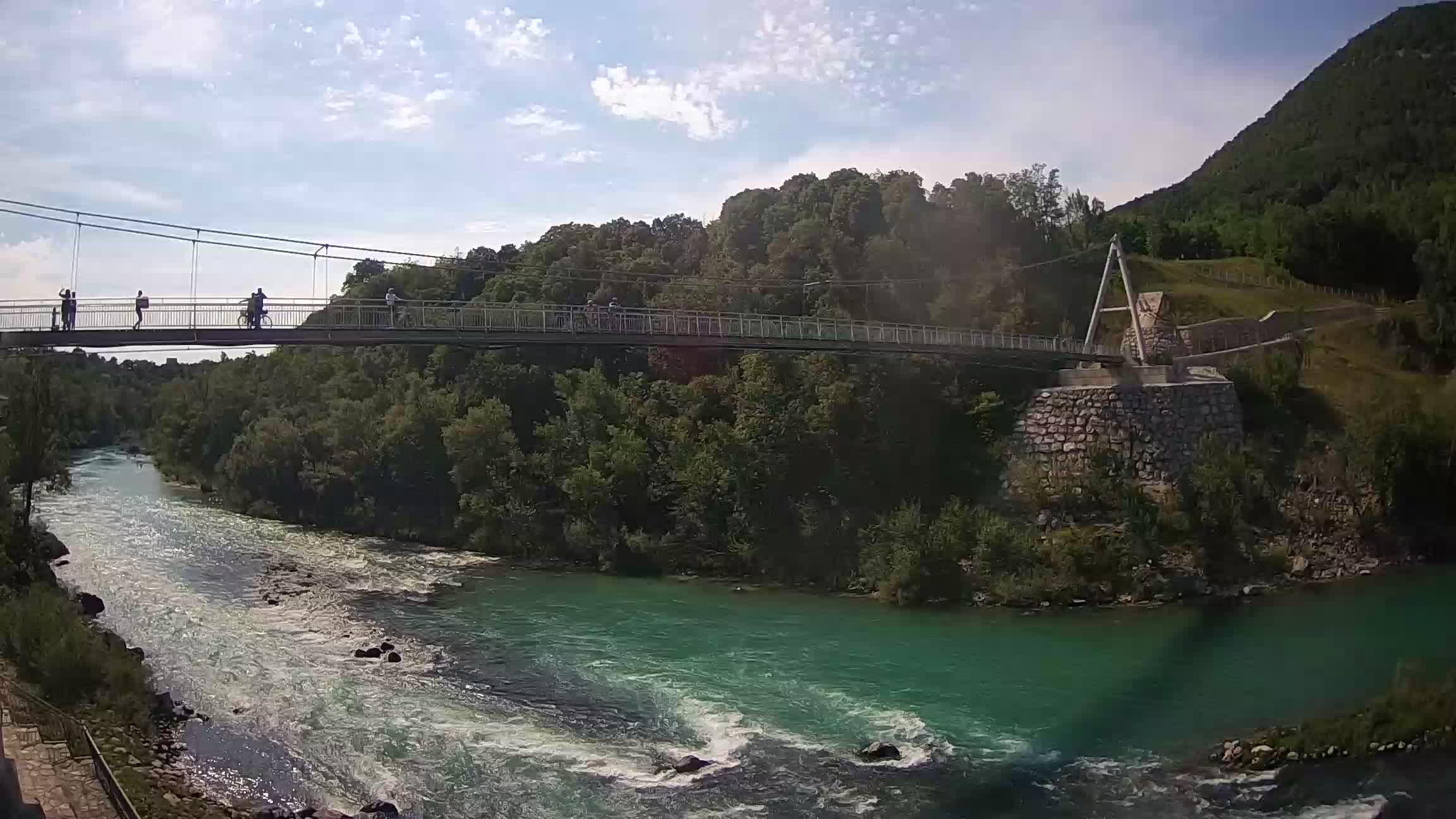 Puente peatonal Soča camera en vivo Solkan