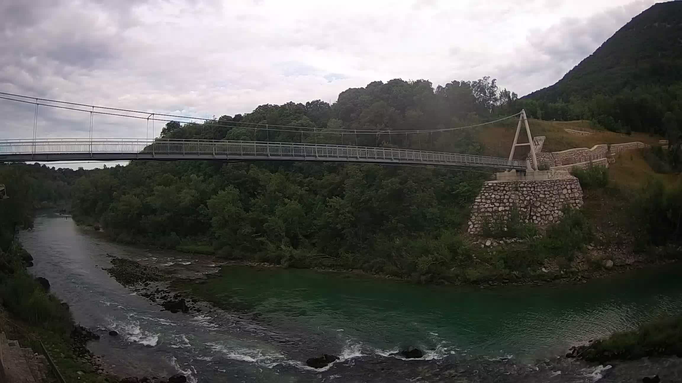 Passerelle sur la rivière Soča livecam Solkan