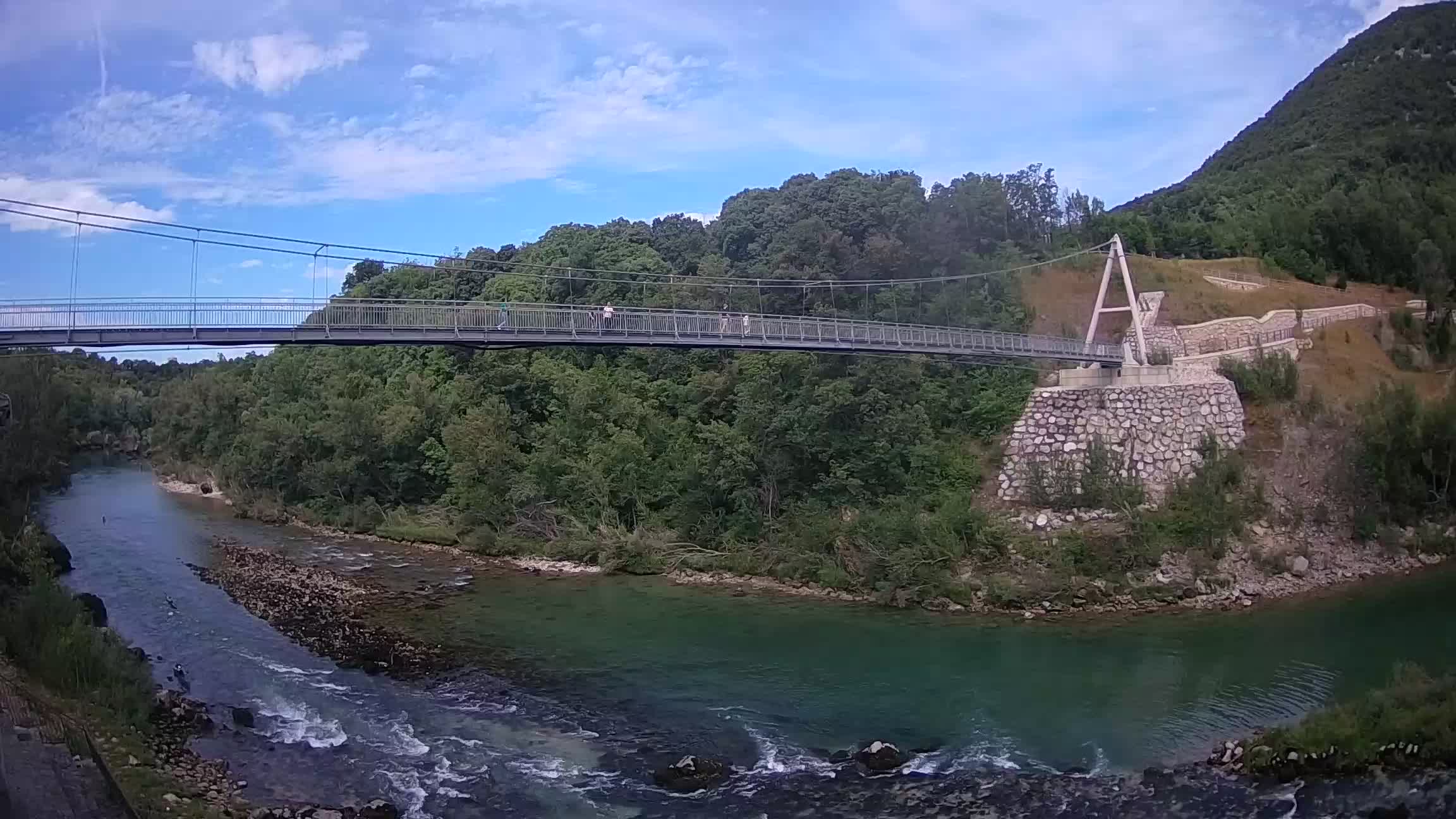 Passerelle sur la rivière Soča livecam Solkan