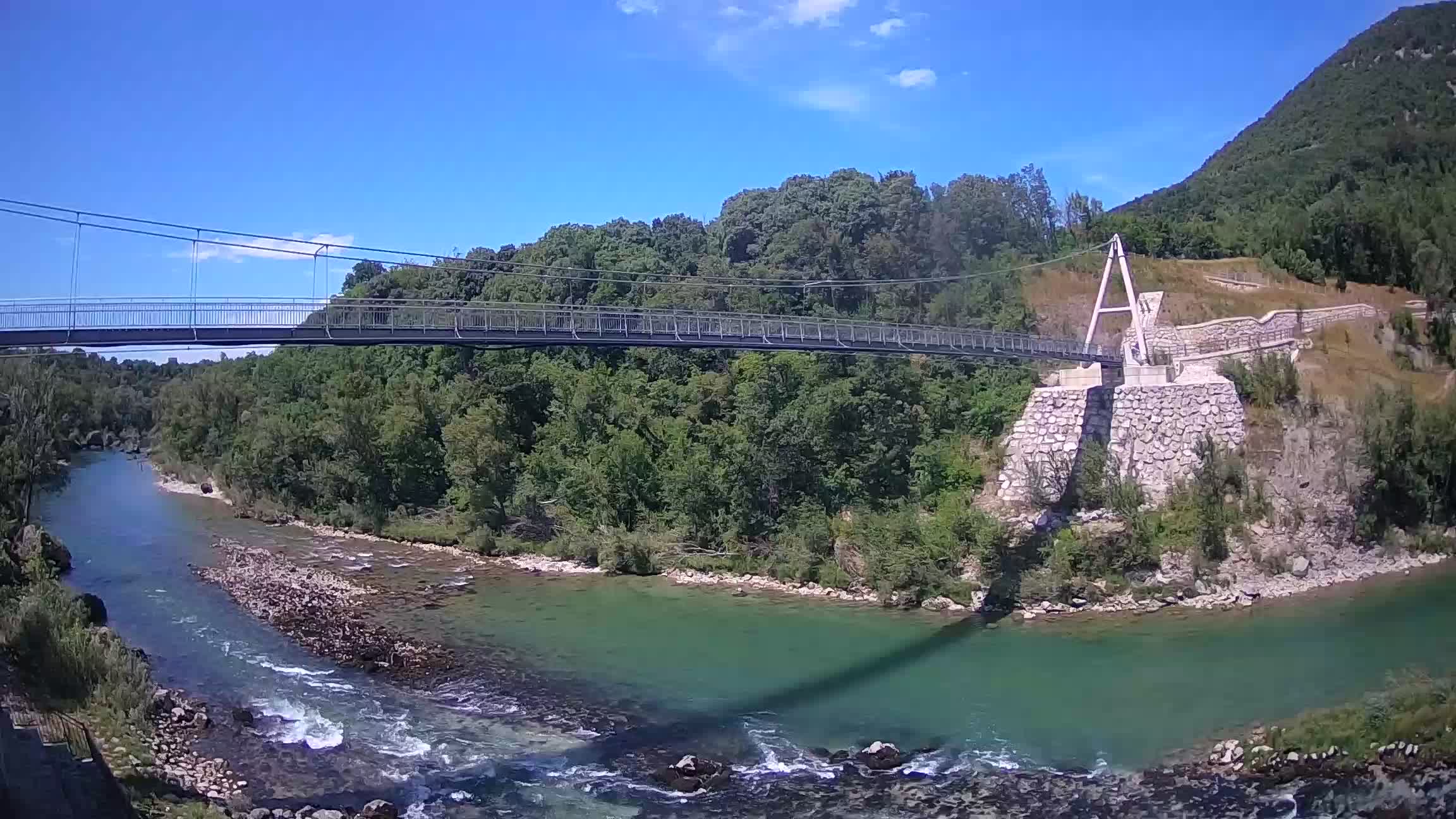 Puente peatonal Soča camera en vivo Solkan