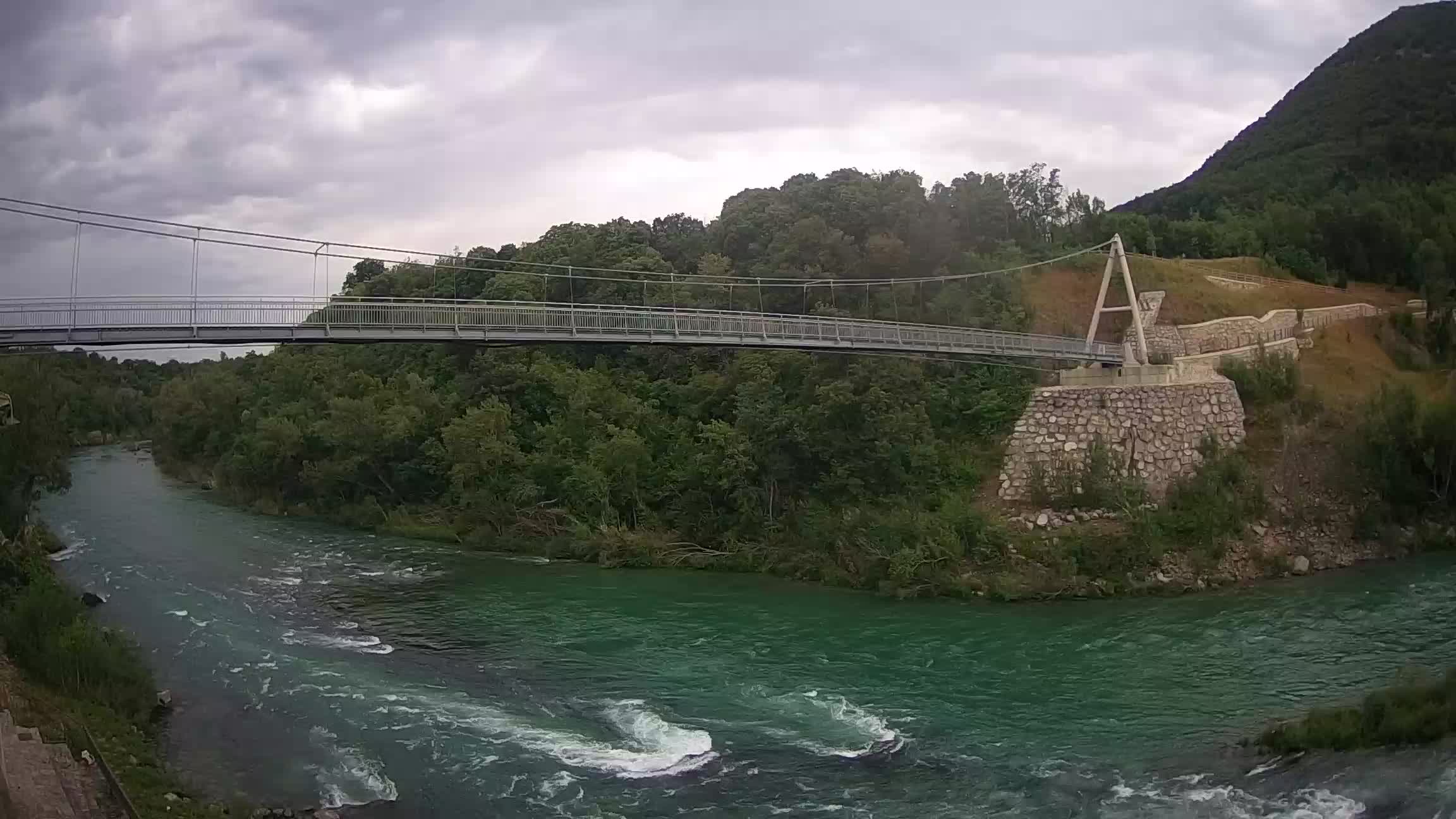 Passerelle sur la rivière Soča livecam Solkan