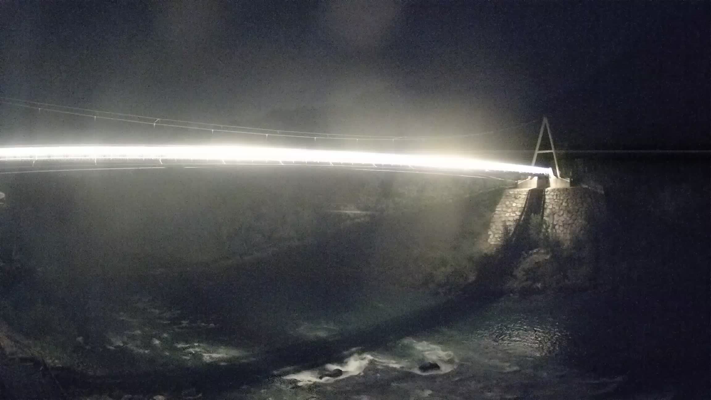 Passerella sul fiume Isonzo webcam Salcano