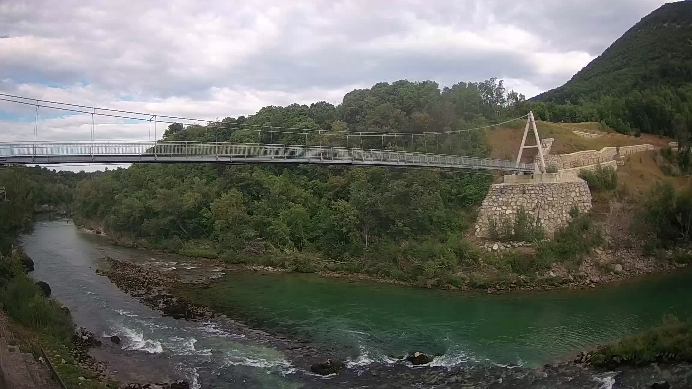 Passerelle sur la rivière Soča livecam Solkan