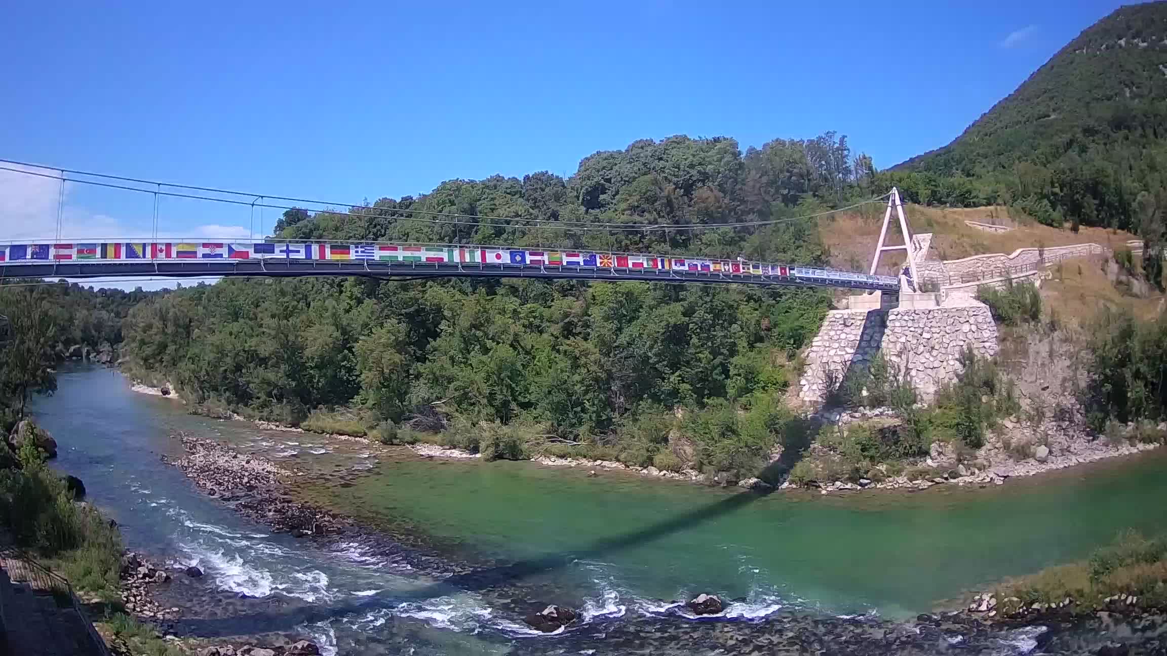 Puente peatonal Soča camera en vivo Solkan