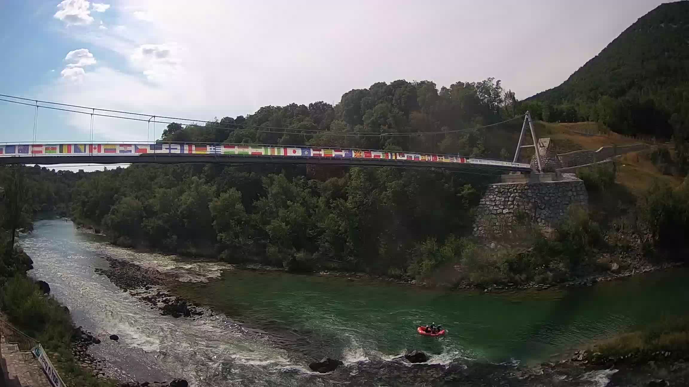 Passerelle sur la rivière Soča livecam Solkan