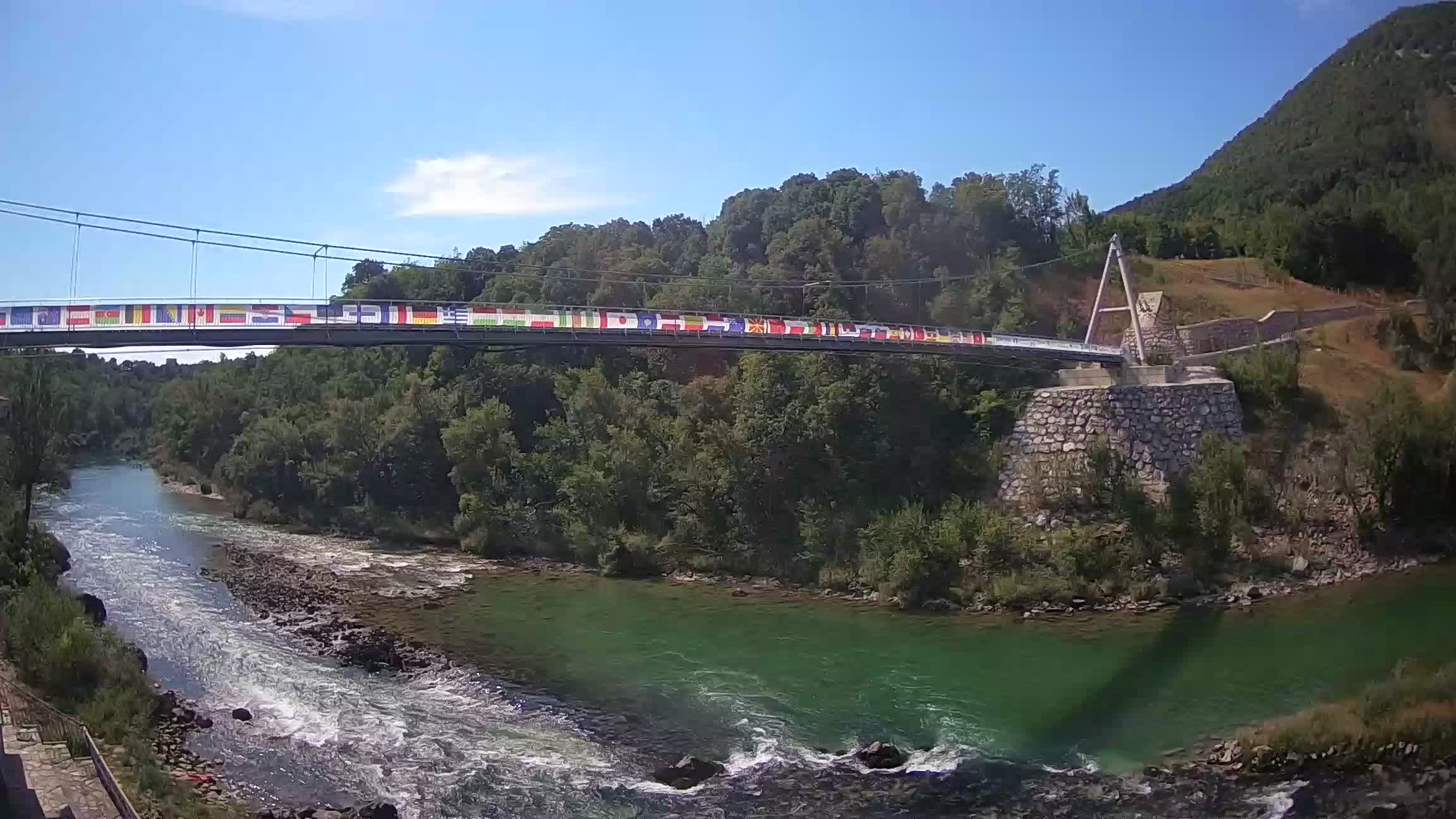 Passerelle sur la rivière Soča livecam Solkan