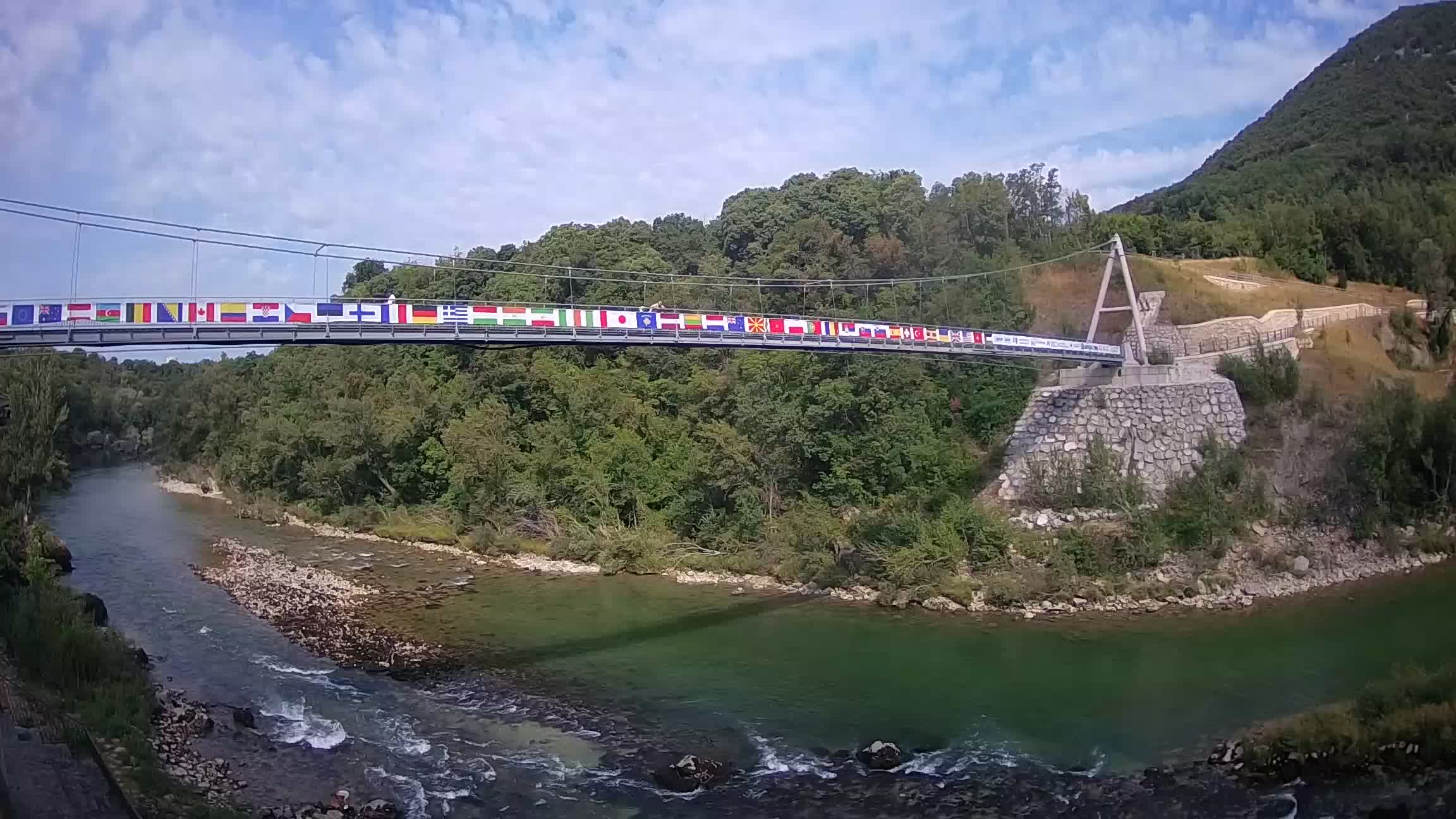Passerelle sur la rivière Soča livecam Solkan
