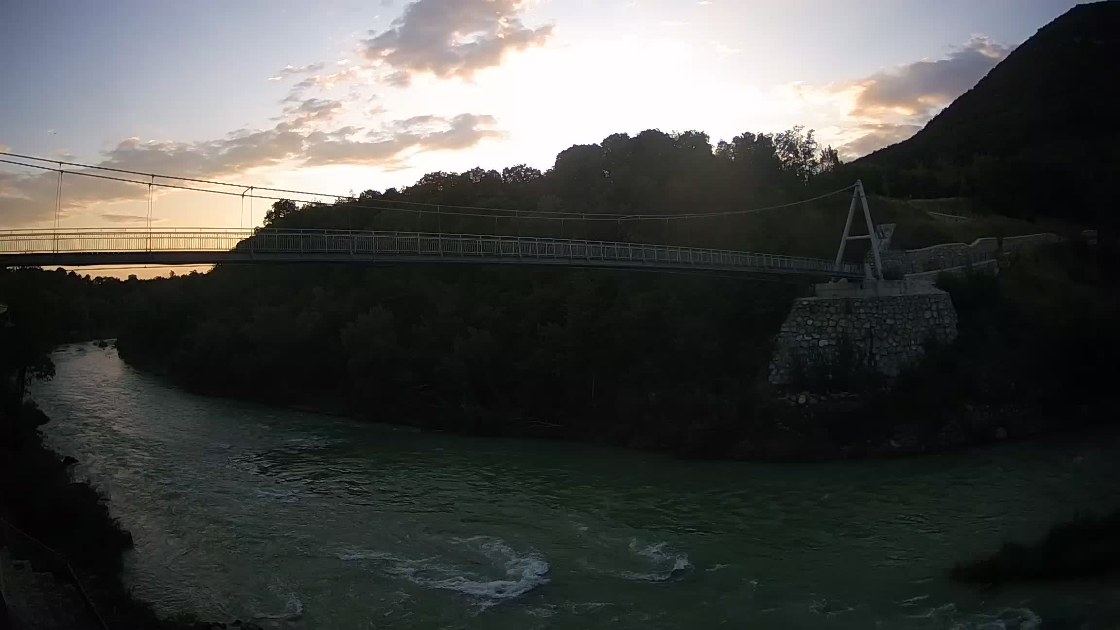 Passerelle sur la rivière Soča livecam Solkan