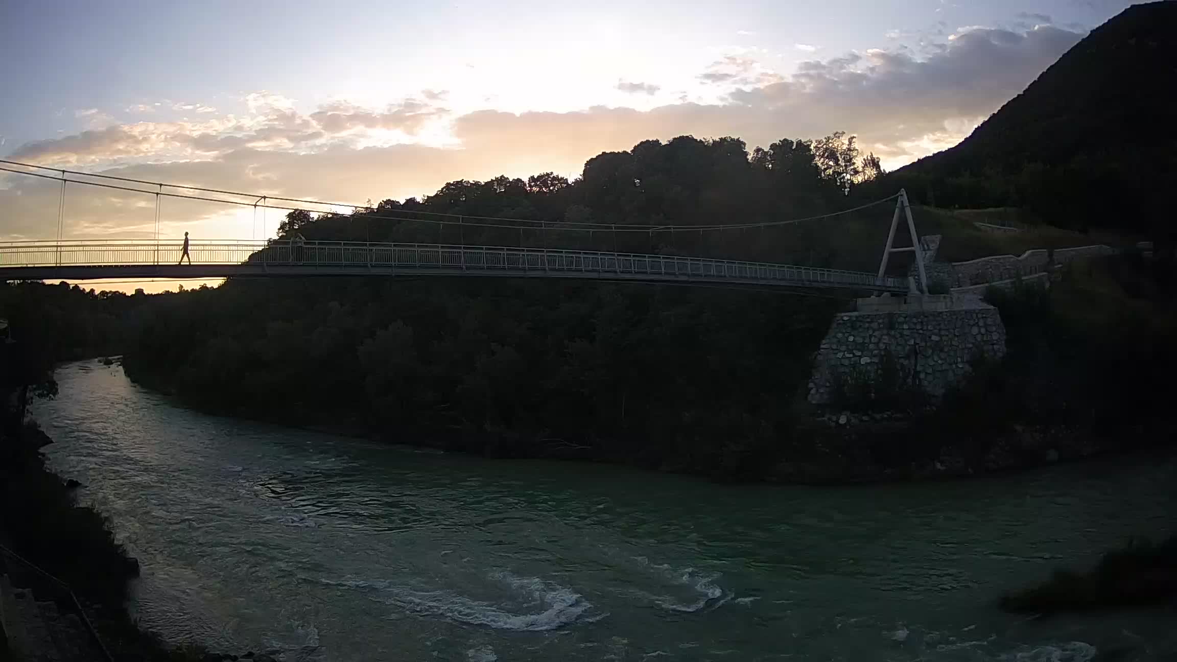 Passerelle sur la rivière Soča livecam Solkan