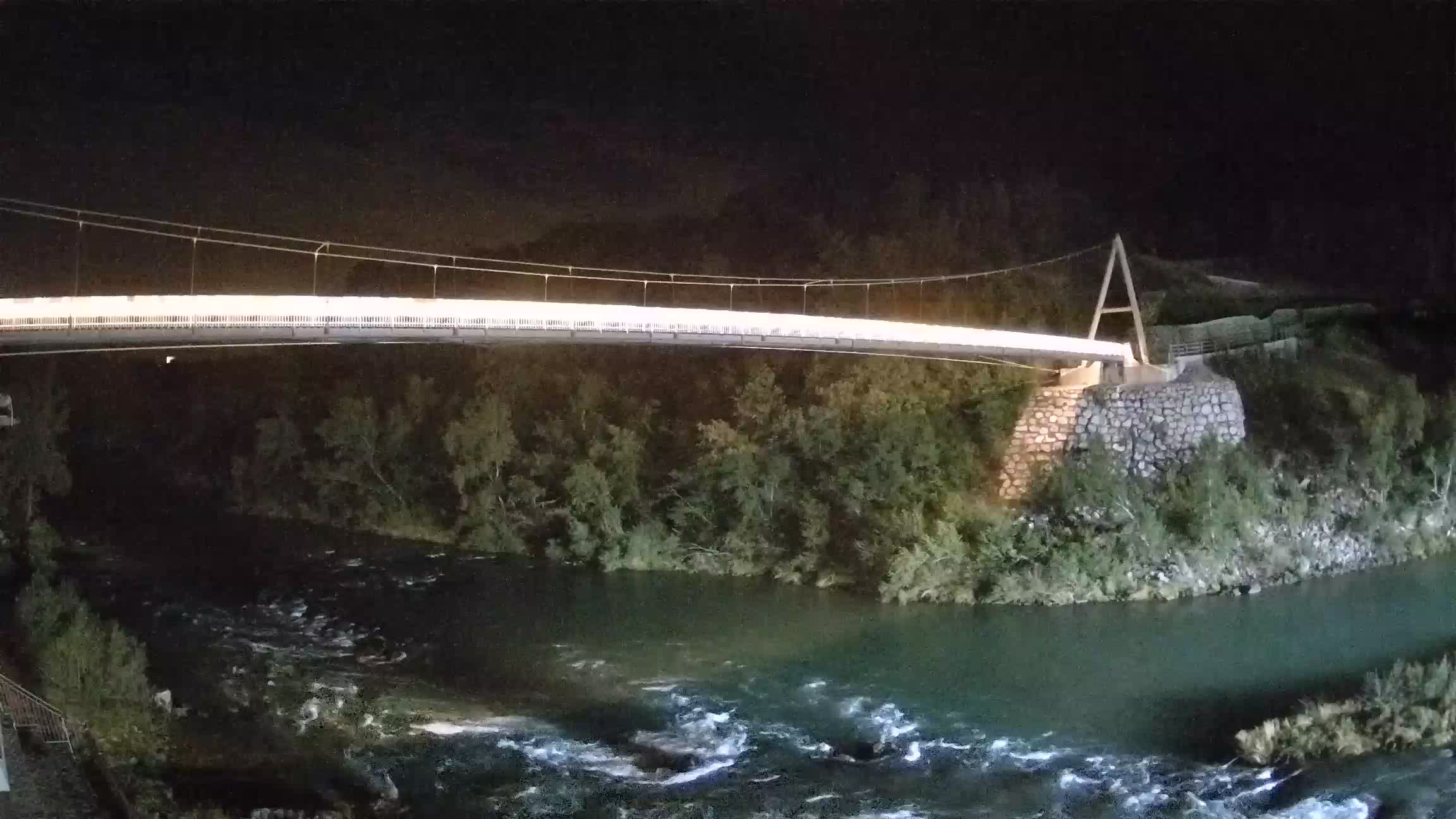 Passerelle sur la rivière Soča livecam Solkan