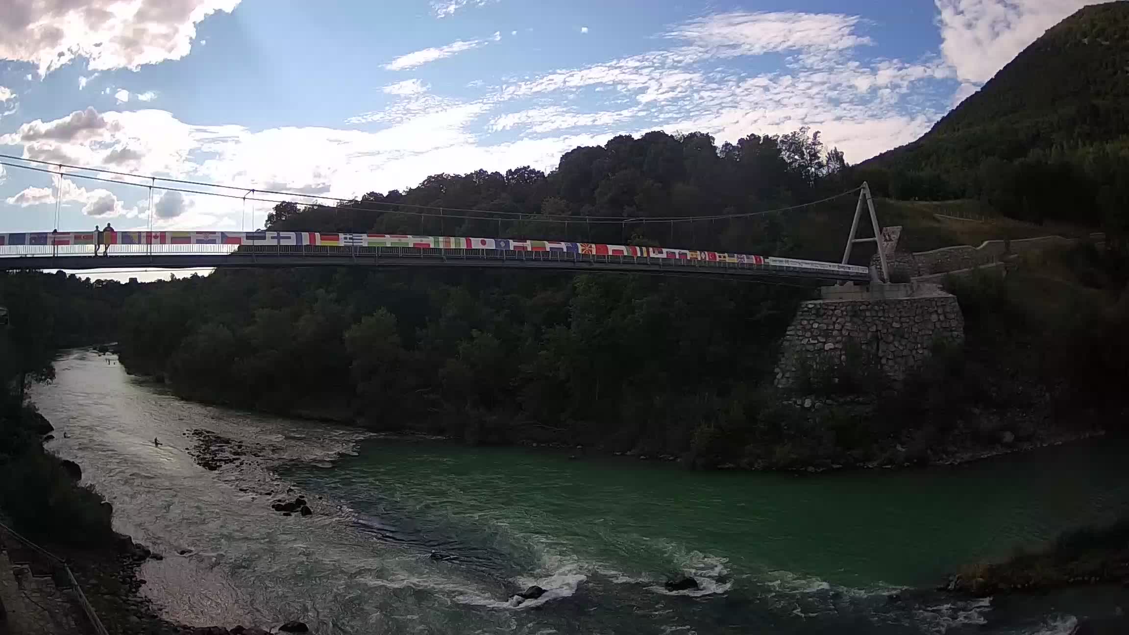 Passerelle sur la rivière Soča livecam Solkan