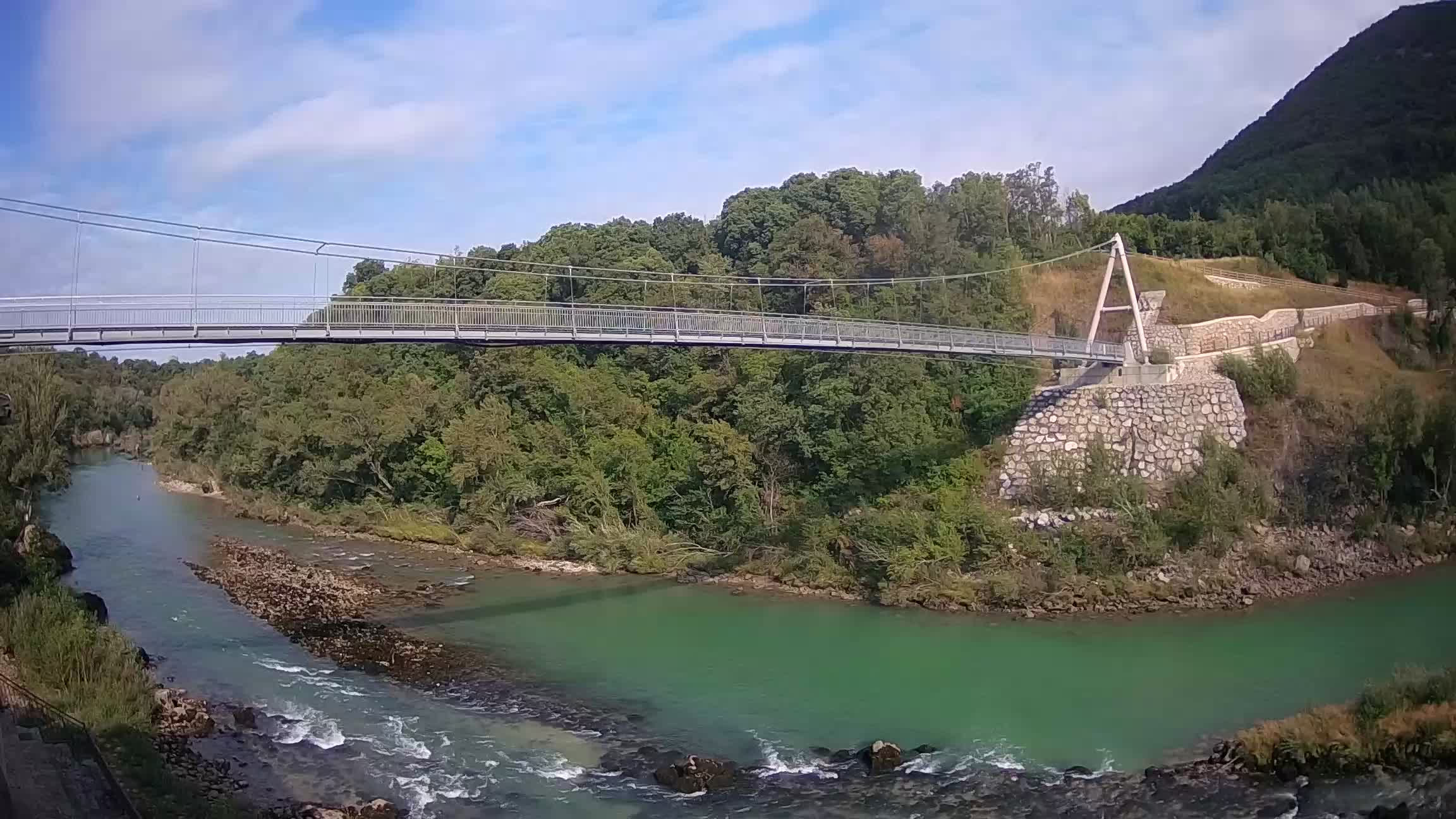 Puente peatonal Soča camera en vivo Solkan