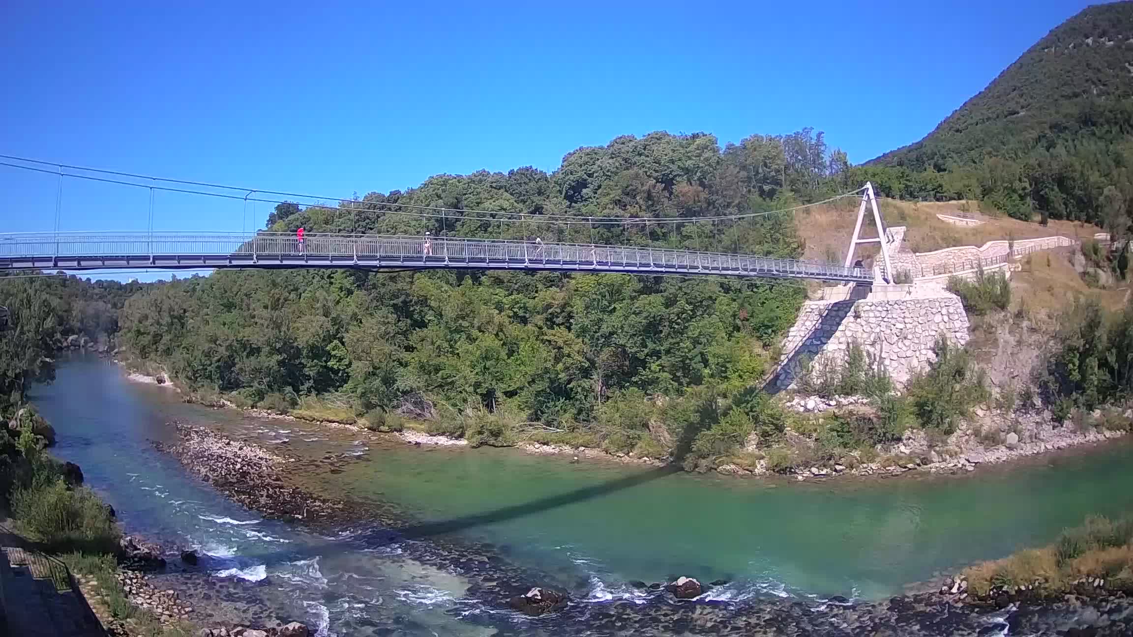 Passerelle sur la rivière Soča livecam Solkan