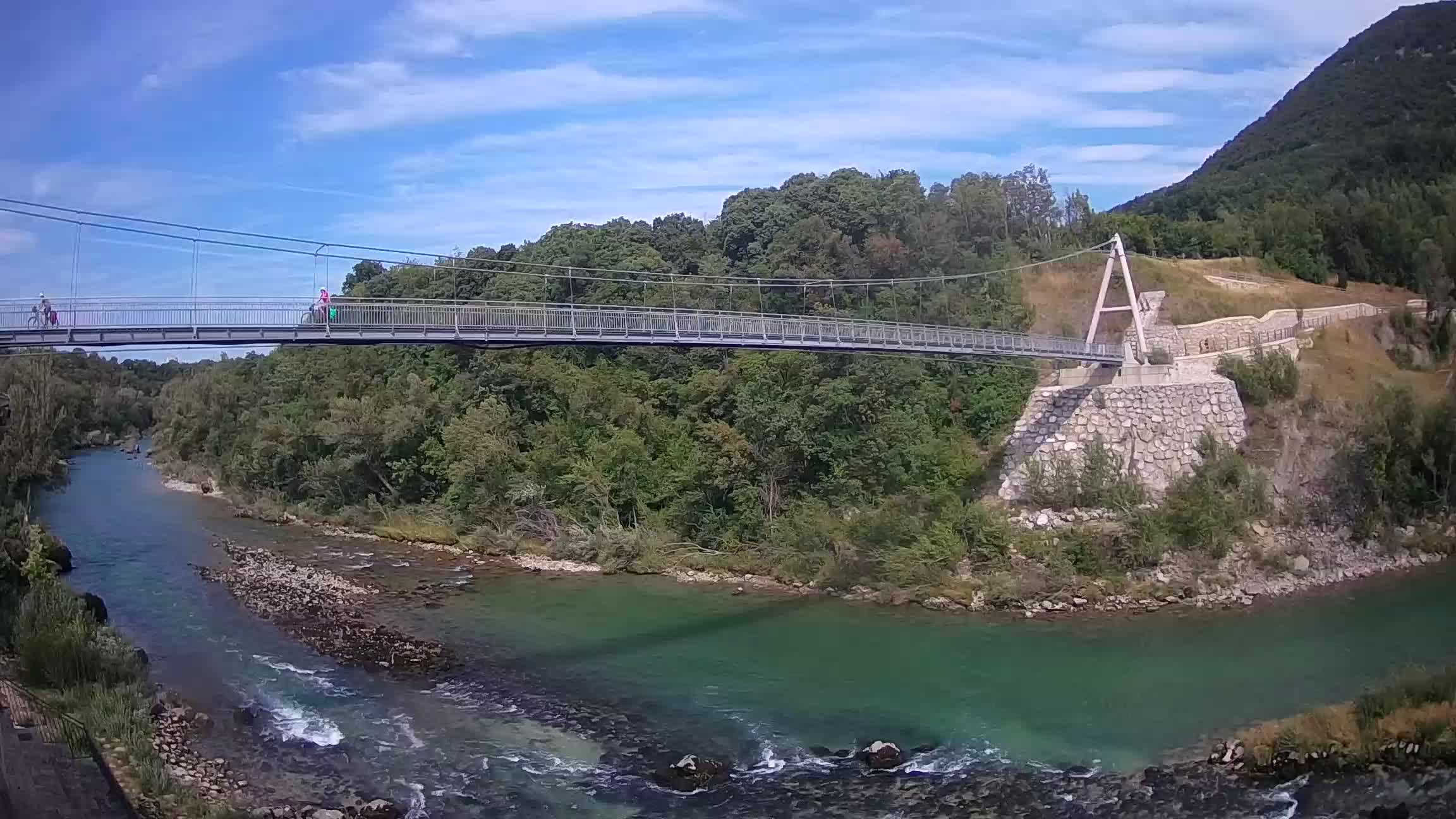 Puente peatonal Soča camera en vivo Solkan