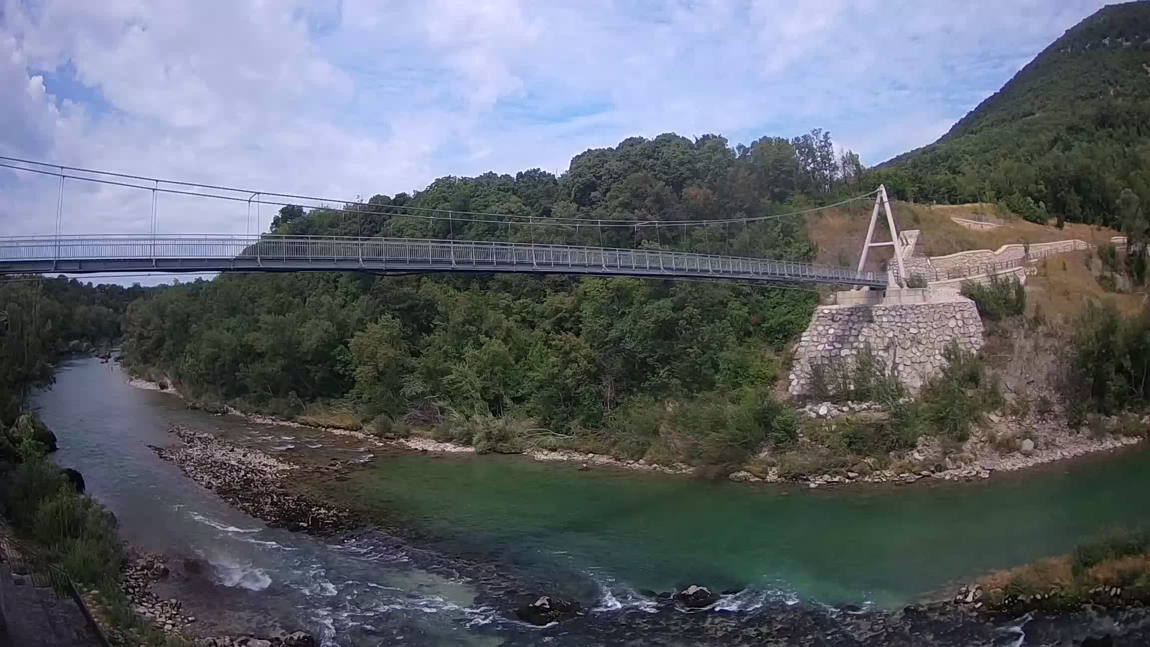 Passerelle sur la rivière Soča livecam Solkan