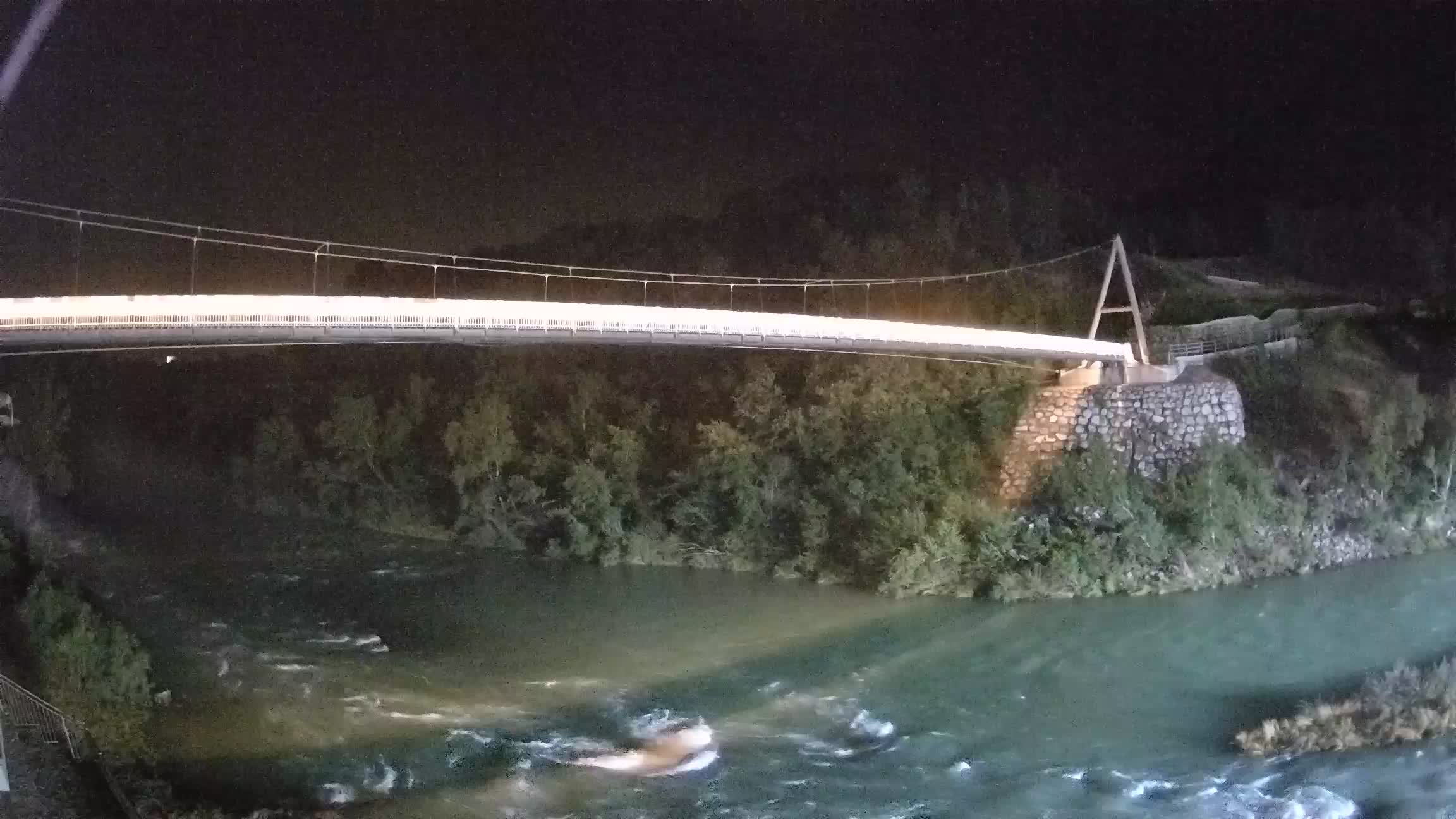 Passerella sul fiume Isonzo webcam Salcano