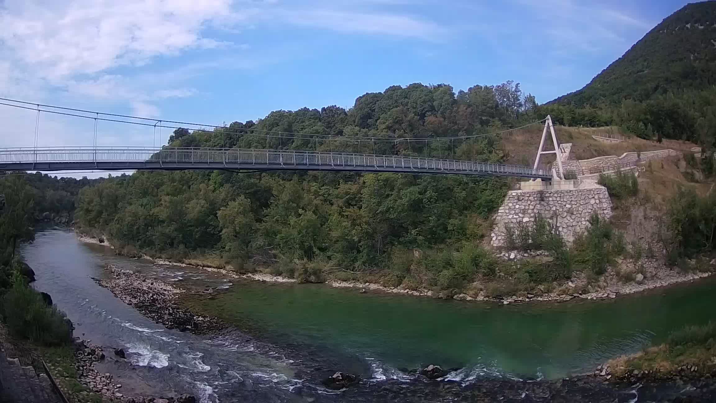 Passerelle sur la rivière Soča livecam Solkan
