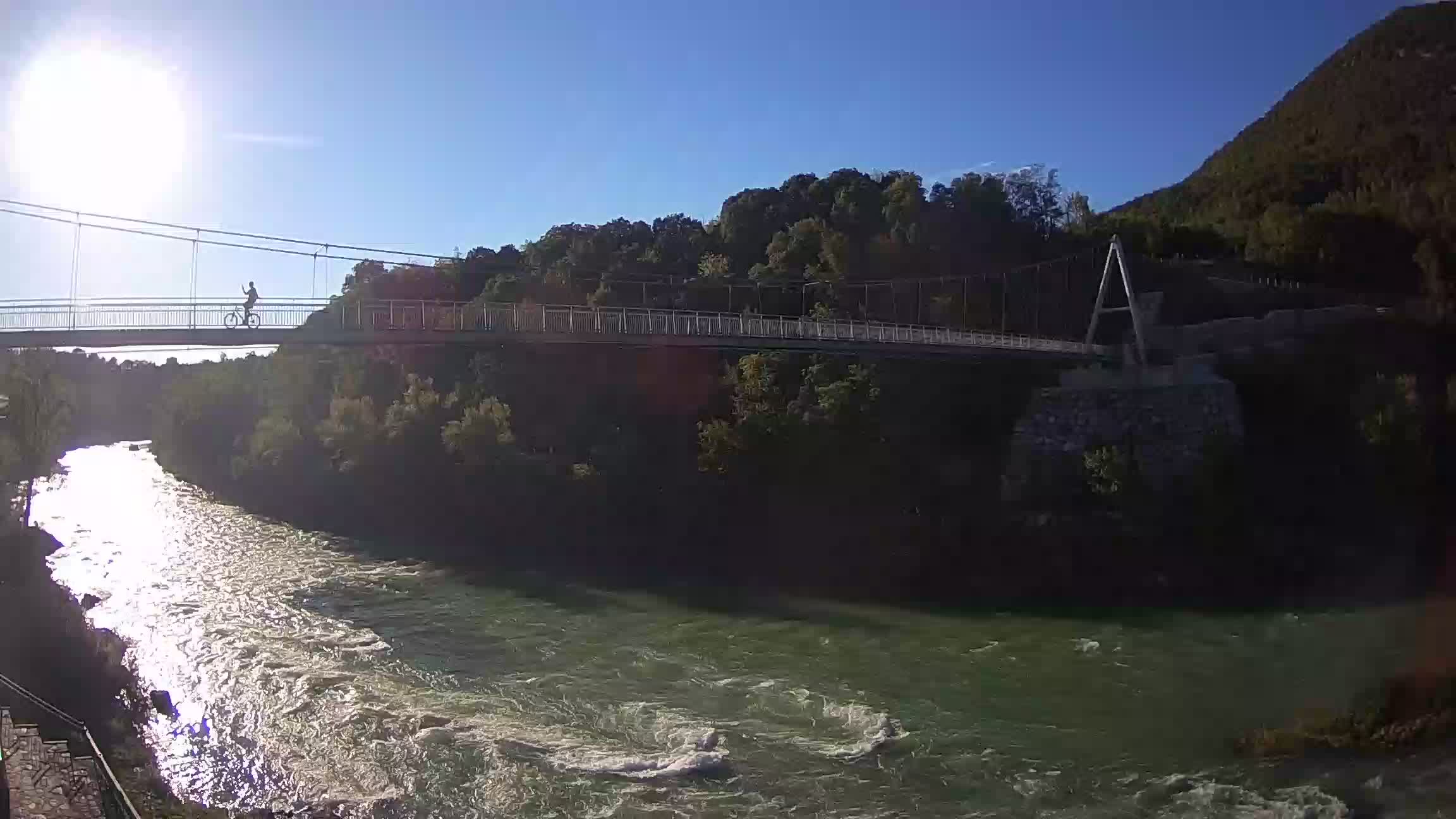 Passerelle sur la rivière Soča livecam Solkan