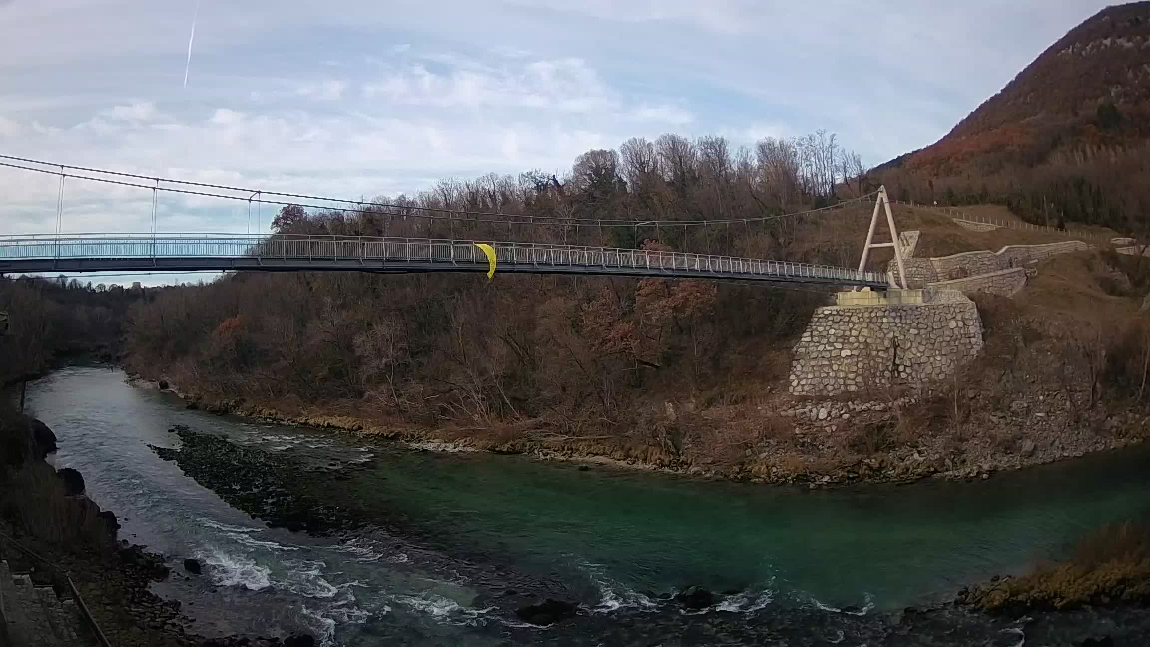 Passerelle sur la rivière Soča livecam Solkan