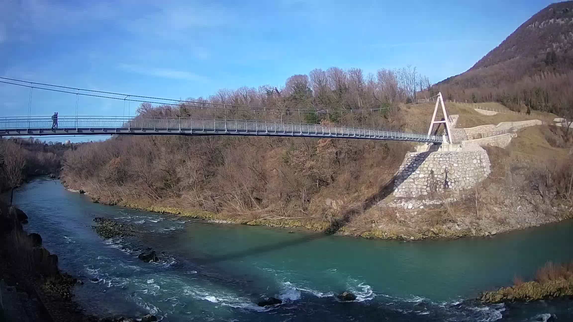 Passerelle sur la rivière Soča livecam Solkan