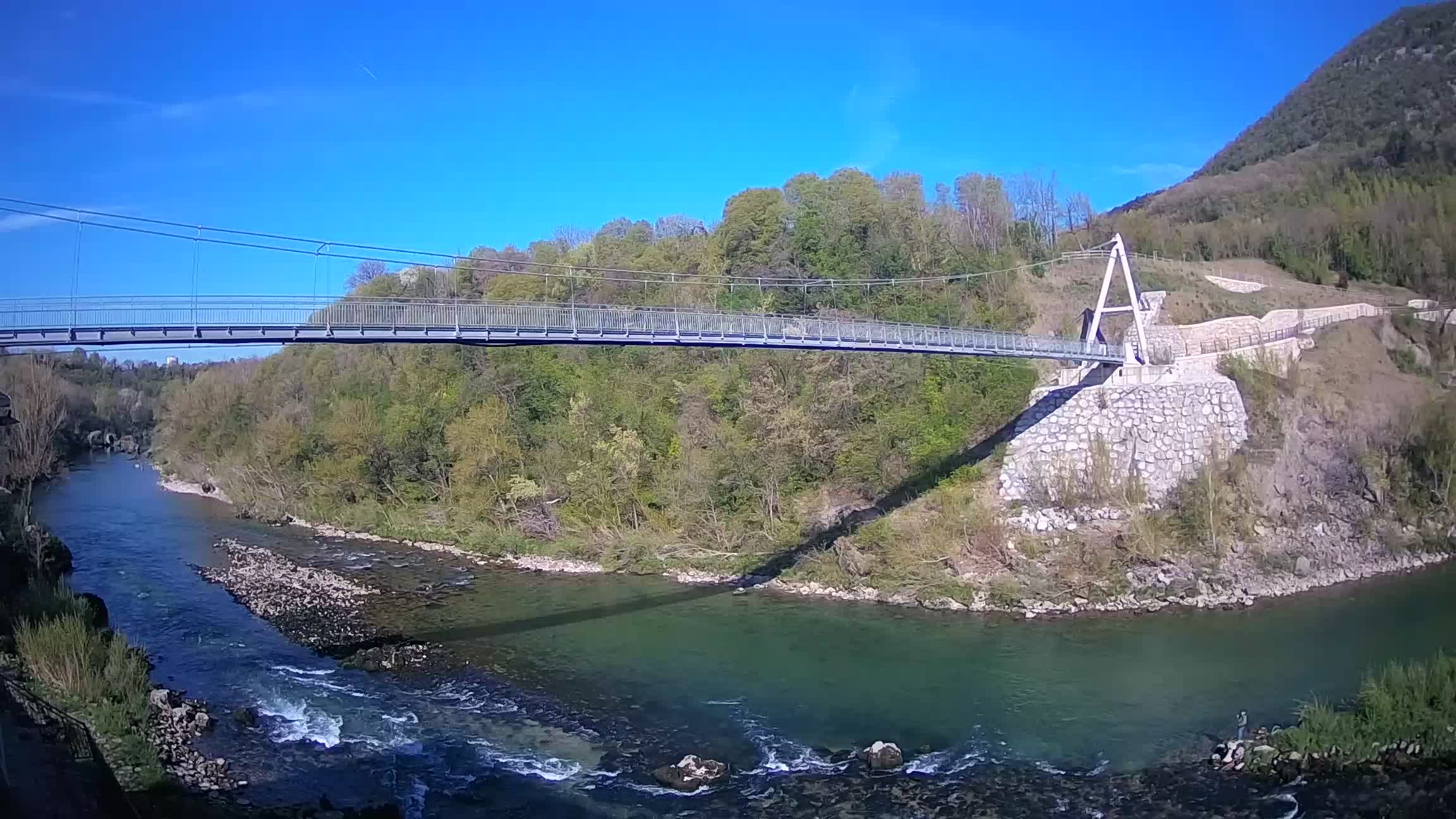 Puente peatonal Soča camera en vivo Solkan