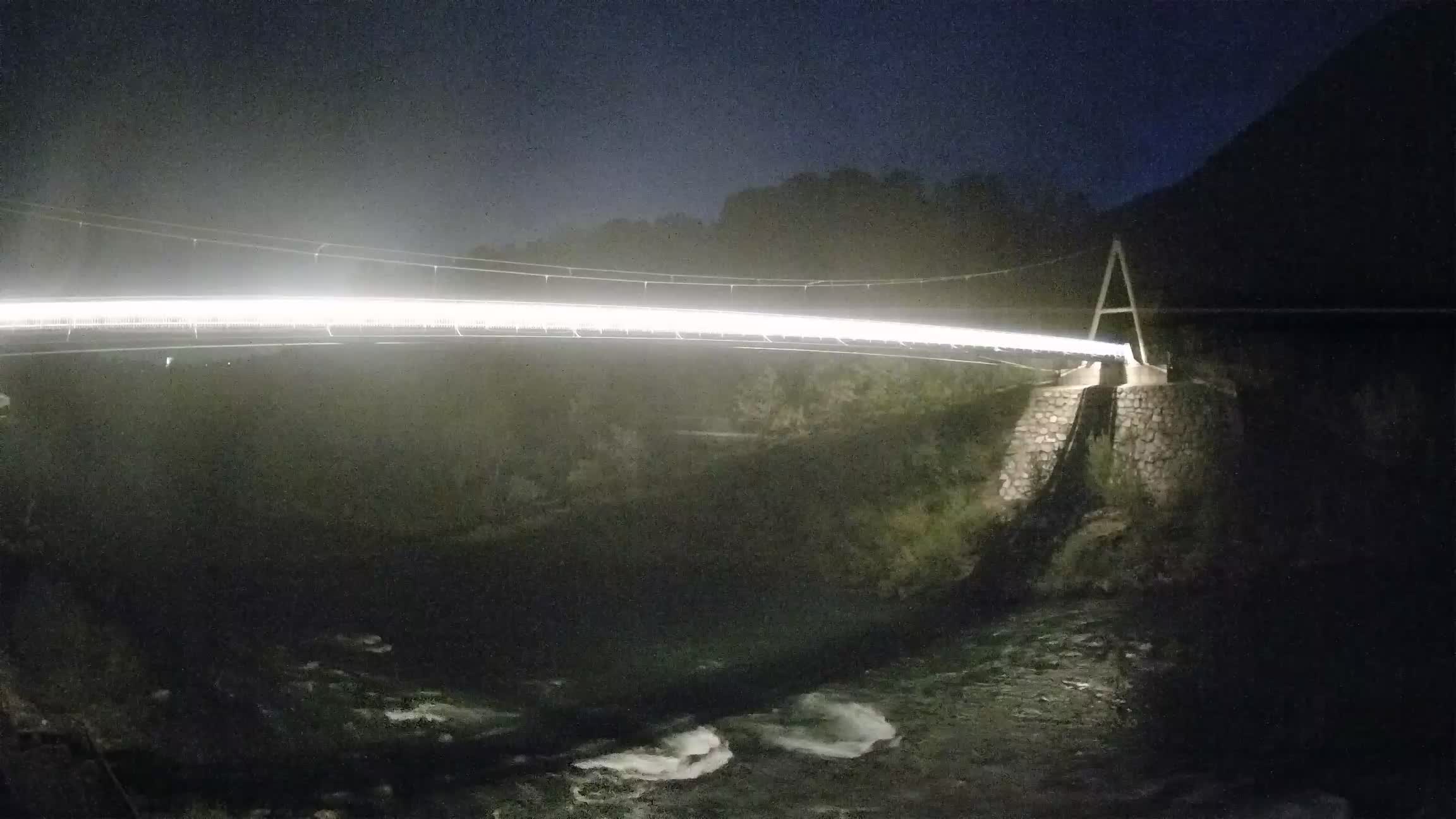 Passerella sul fiume Isonzo webcam Salcano