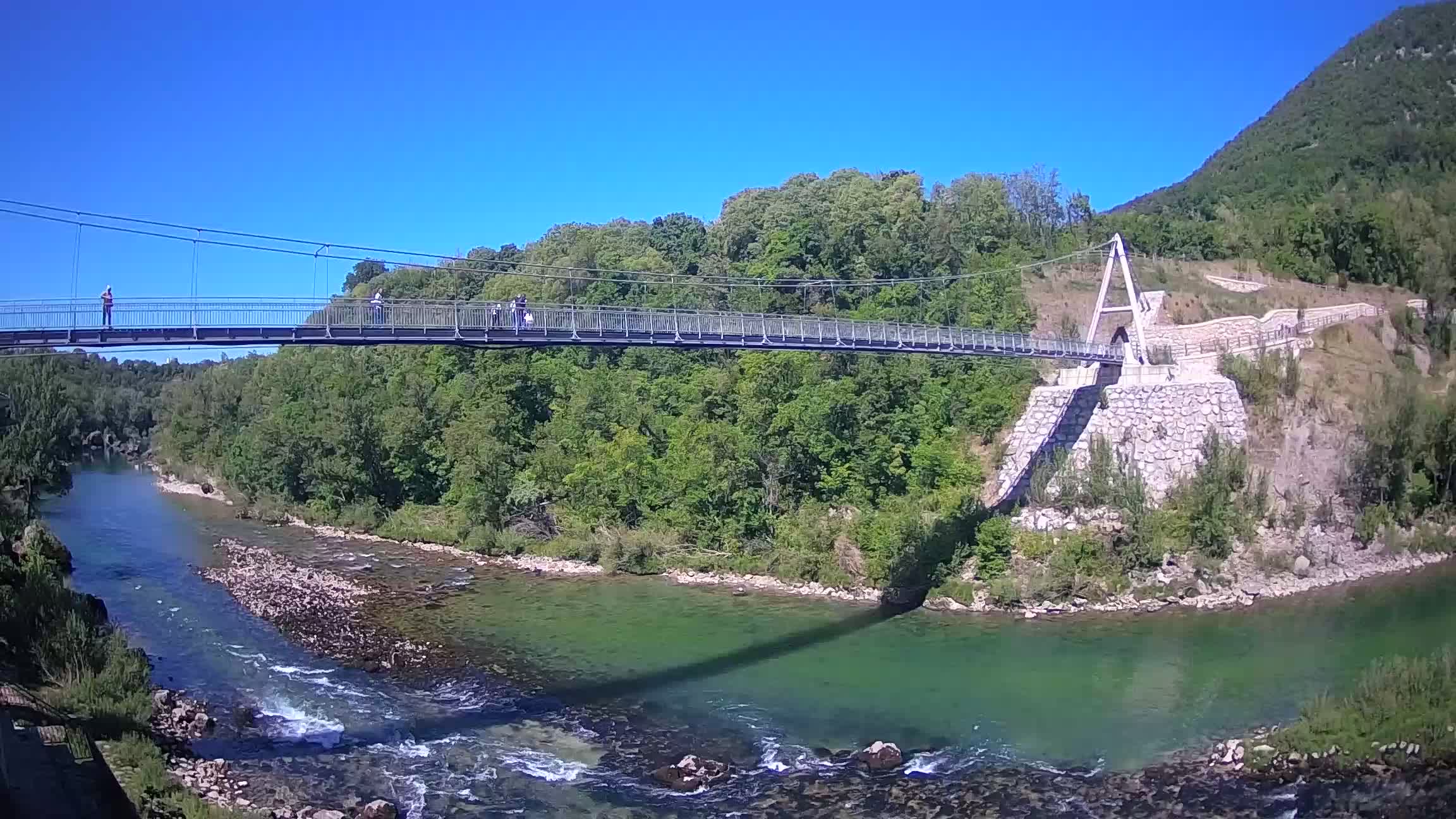 Puente peatonal Soča camera en vivo Solkan