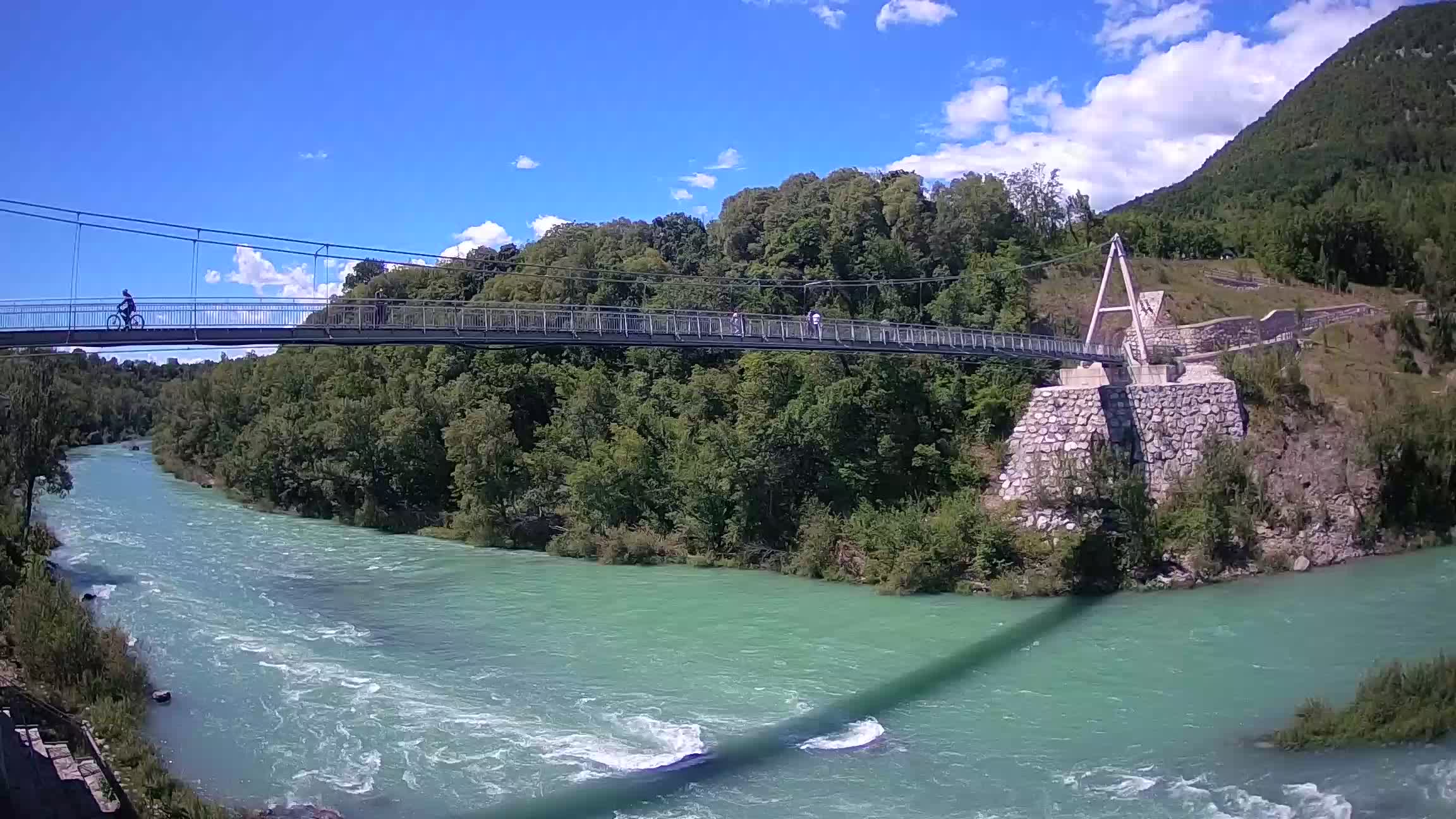 Passerelle sur la rivière Soča livecam Solkan
