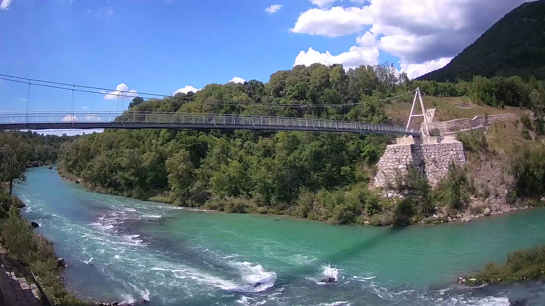 Passerelle sur la rivière Soča livecam Solkan