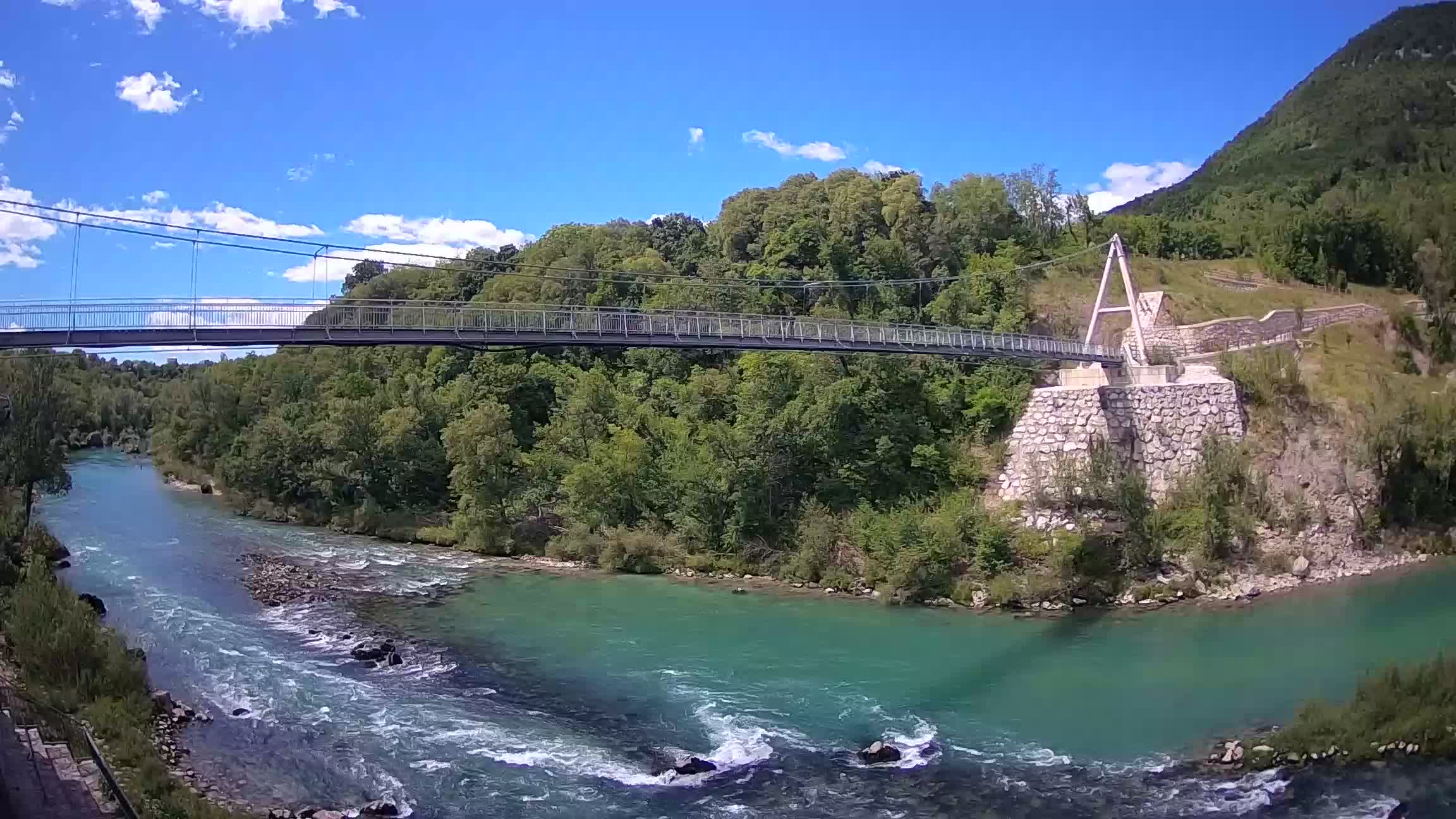 Puente peatonal Soča camera en vivo Solkan