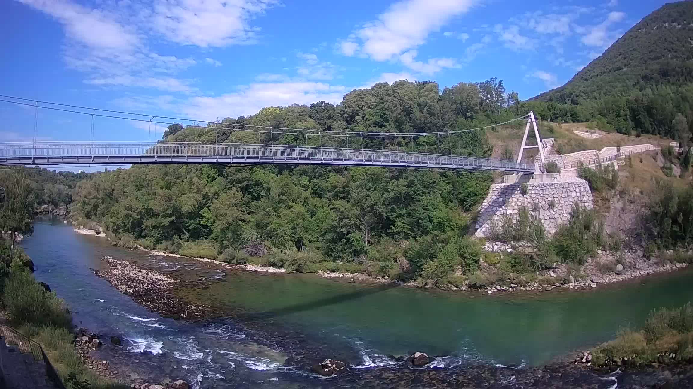 Passerelle sur la rivière Soča livecam Solkan
