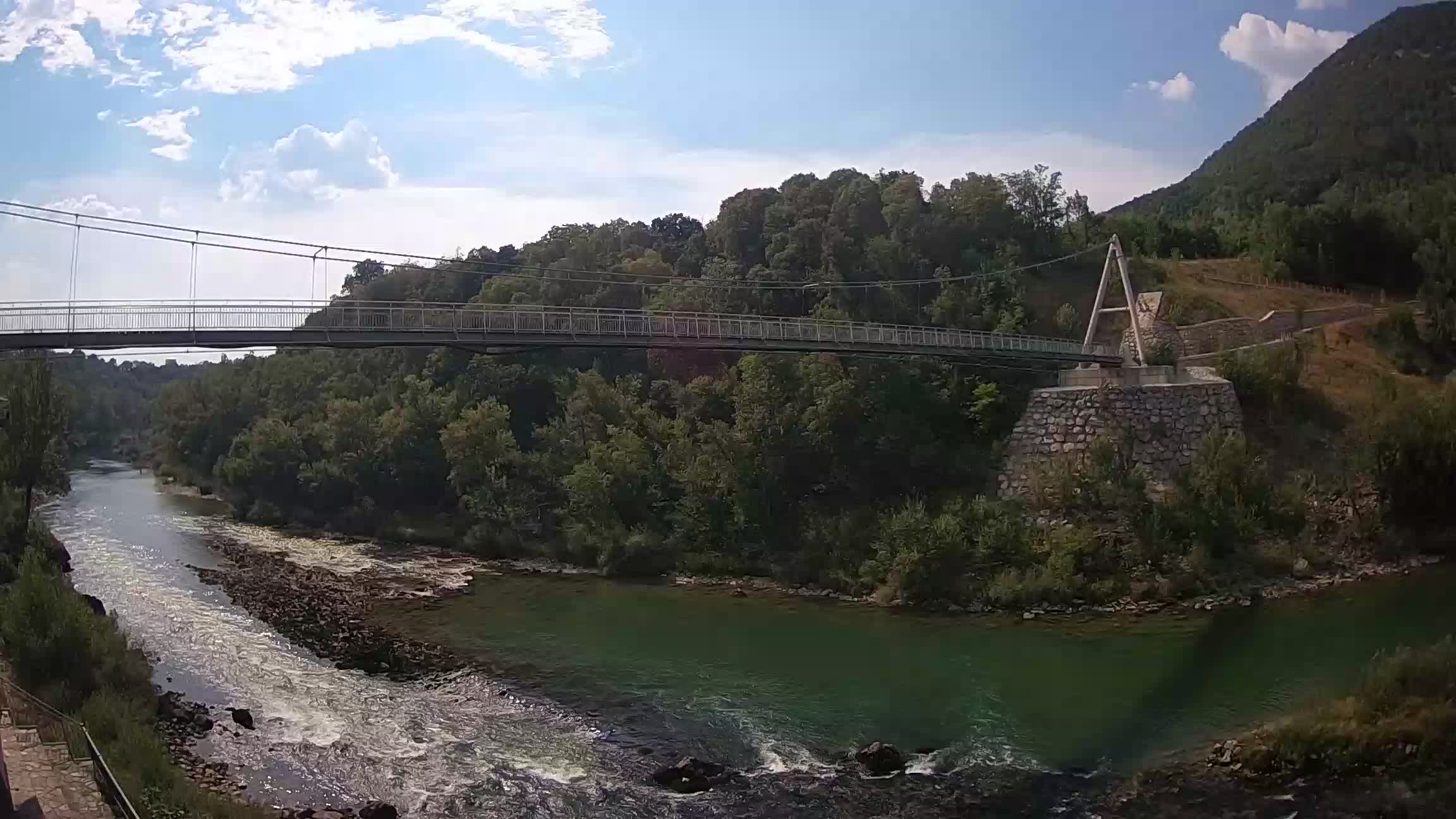 Passerelle sur la rivière Soča livecam Solkan