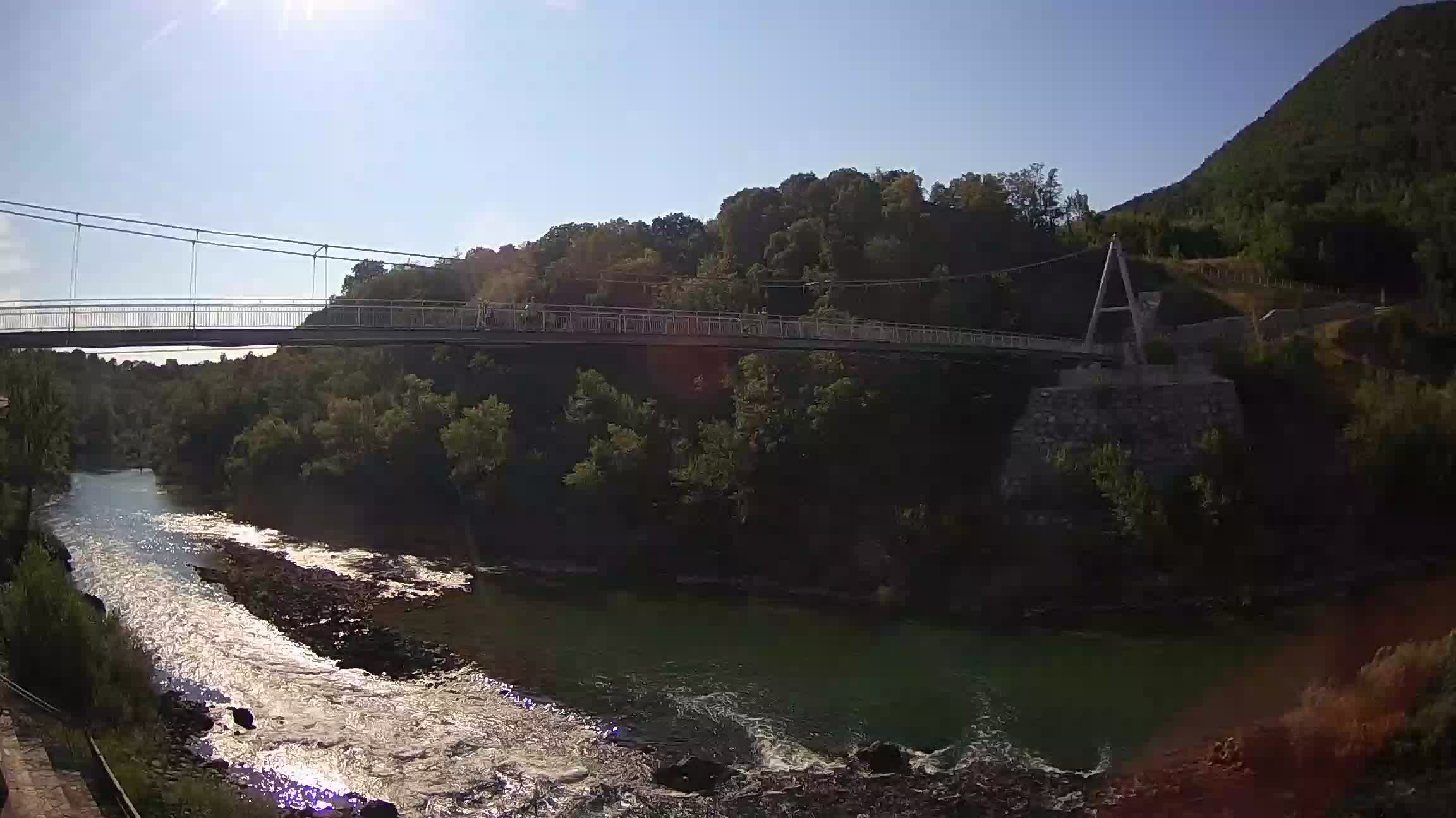 Passerelle sur la rivière Soča livecam Solkan