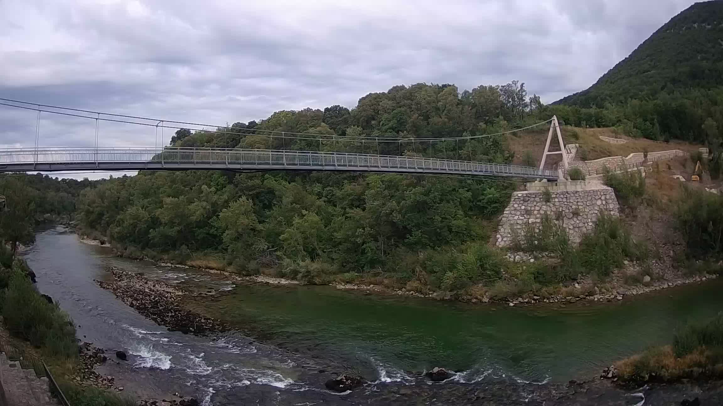 Passerelle sur la rivière Soča livecam Solkan